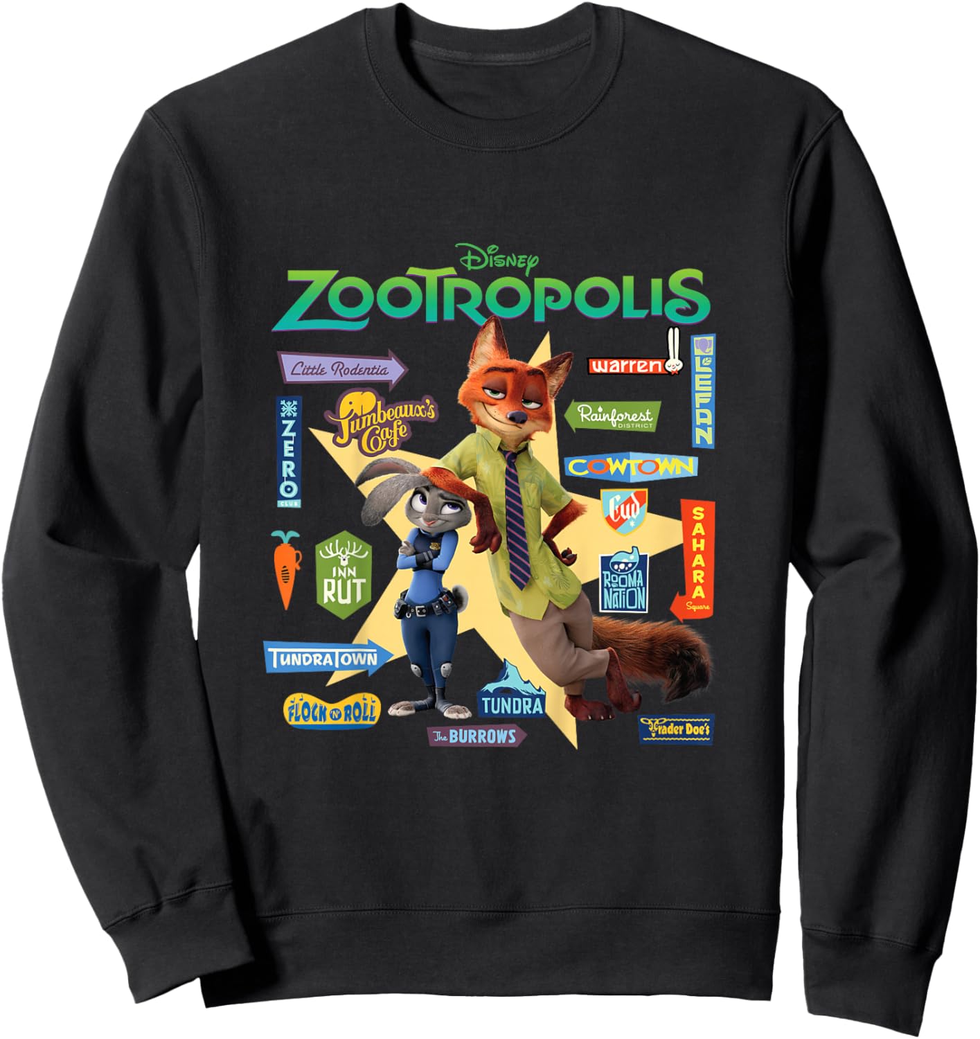 Zootopia Signs Sweatshirt - Sweatshirt | Black