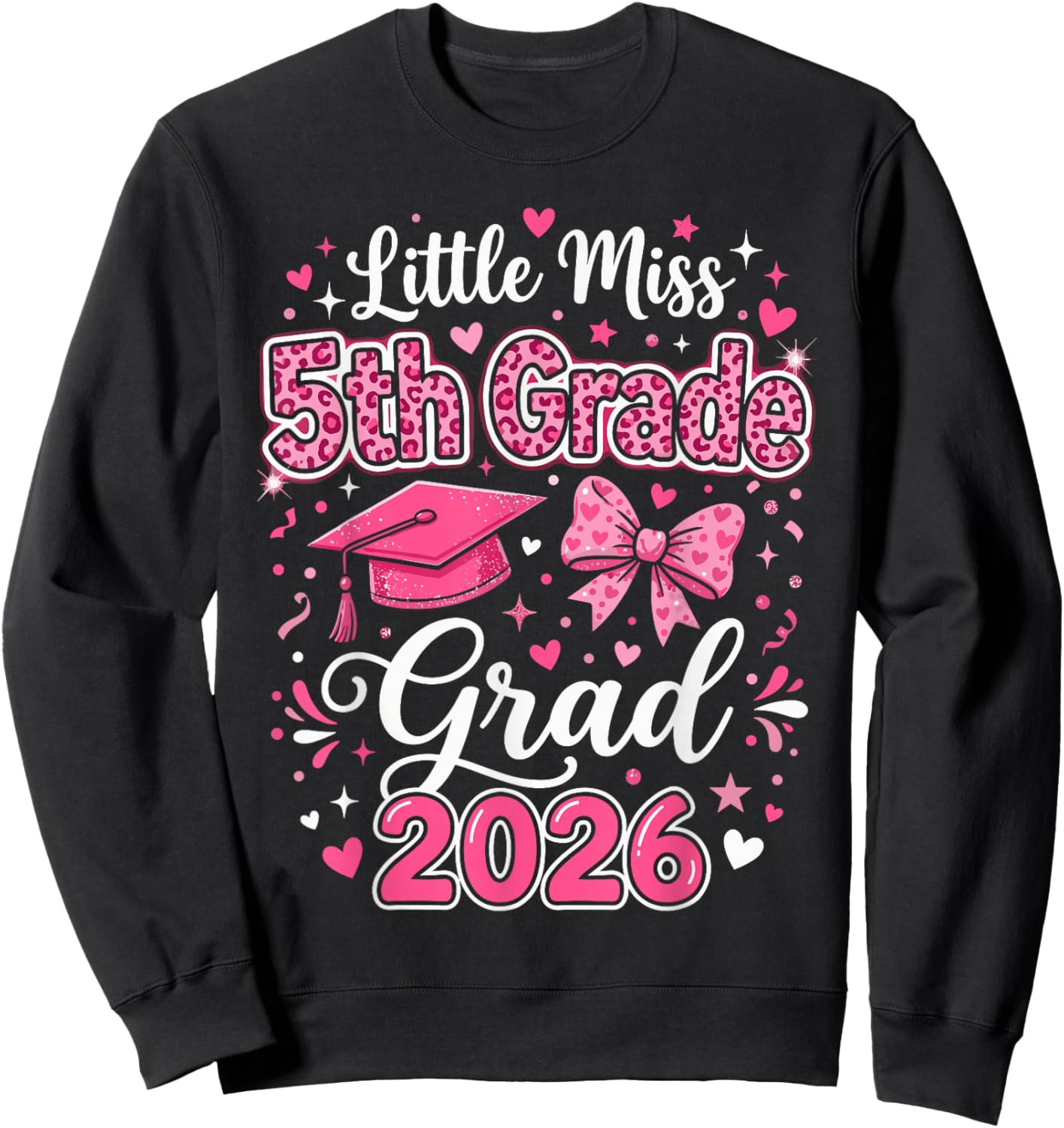 Leopard 5th Grade Graduation Outfits Girls, Little 5th Grade Sweatshirt - Sweatshirt | Black