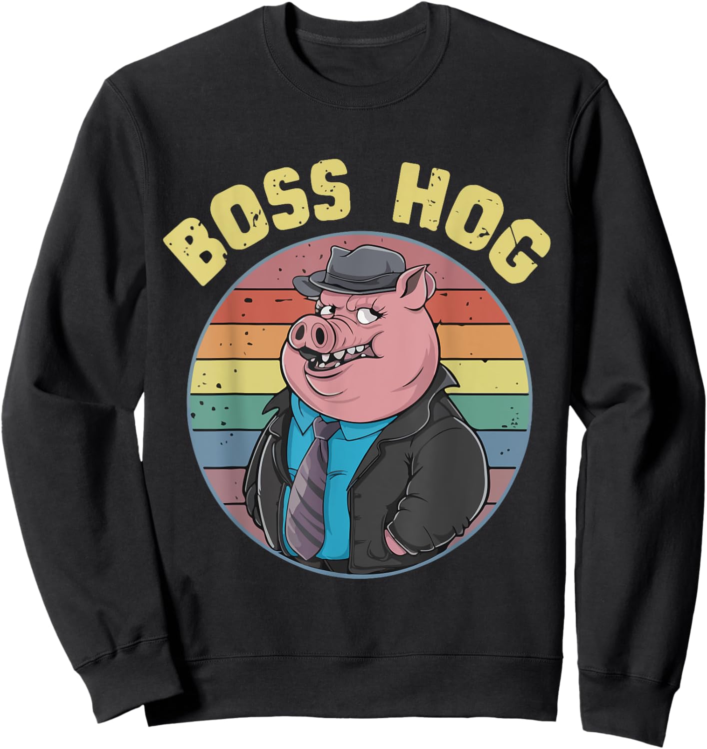 Hog Boss Funny Swine Costume Animal Cool Pigs Humor Sweatshirt - Sweatshirt | Black