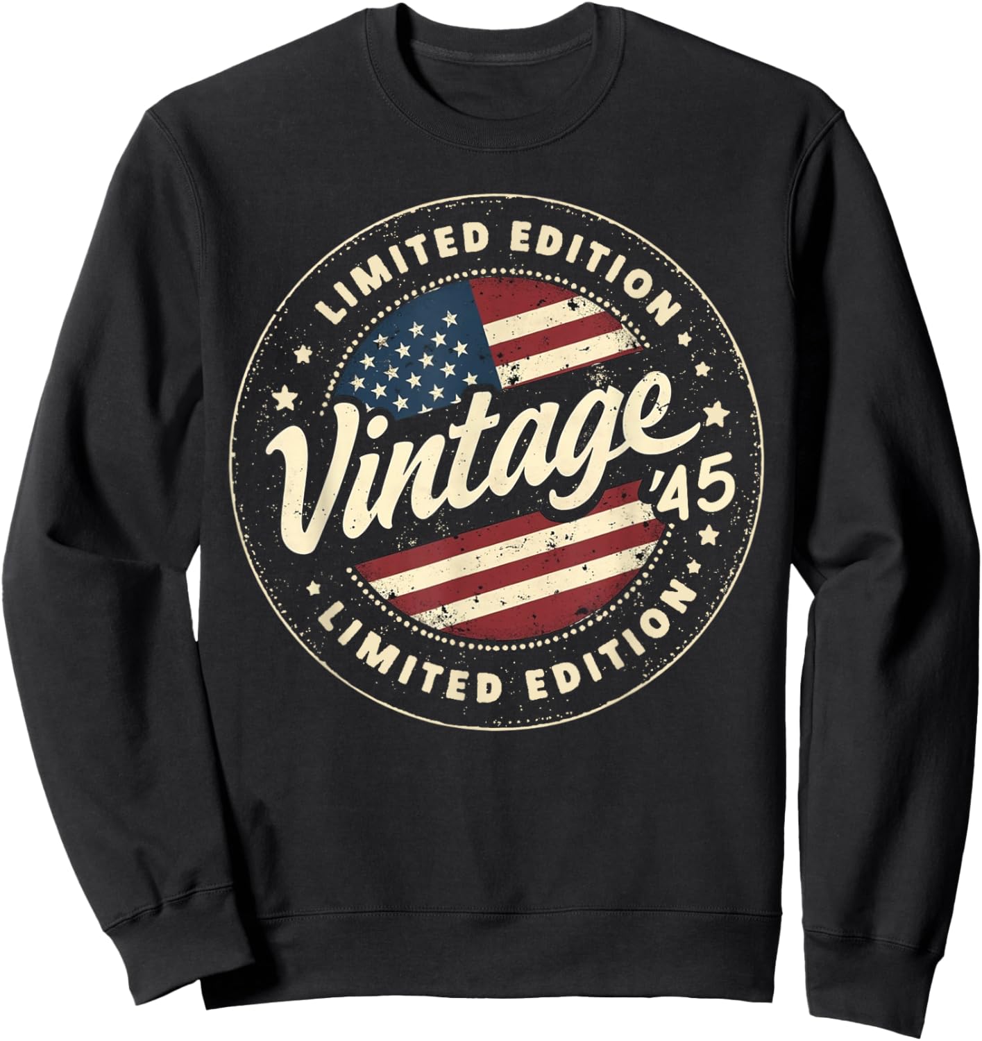 Vintage 80th birthday men Born 1945 80 years old Bday Sweatshirt - Sweatshirt | Black