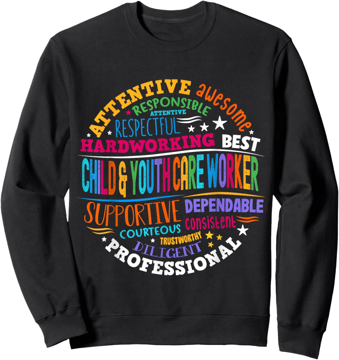 Child & Youth Care Worker Life Specialist Childcare Assistan Sweatshirt - Sweatshirt | Black