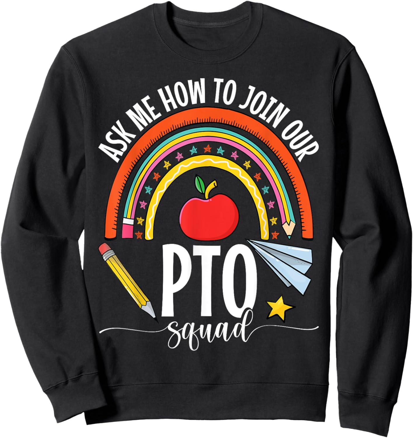 PTO Crew Parent Teacher Organization Parent School Volunteer Men Women Kids Sweatshirt - Sweatshirt | Black