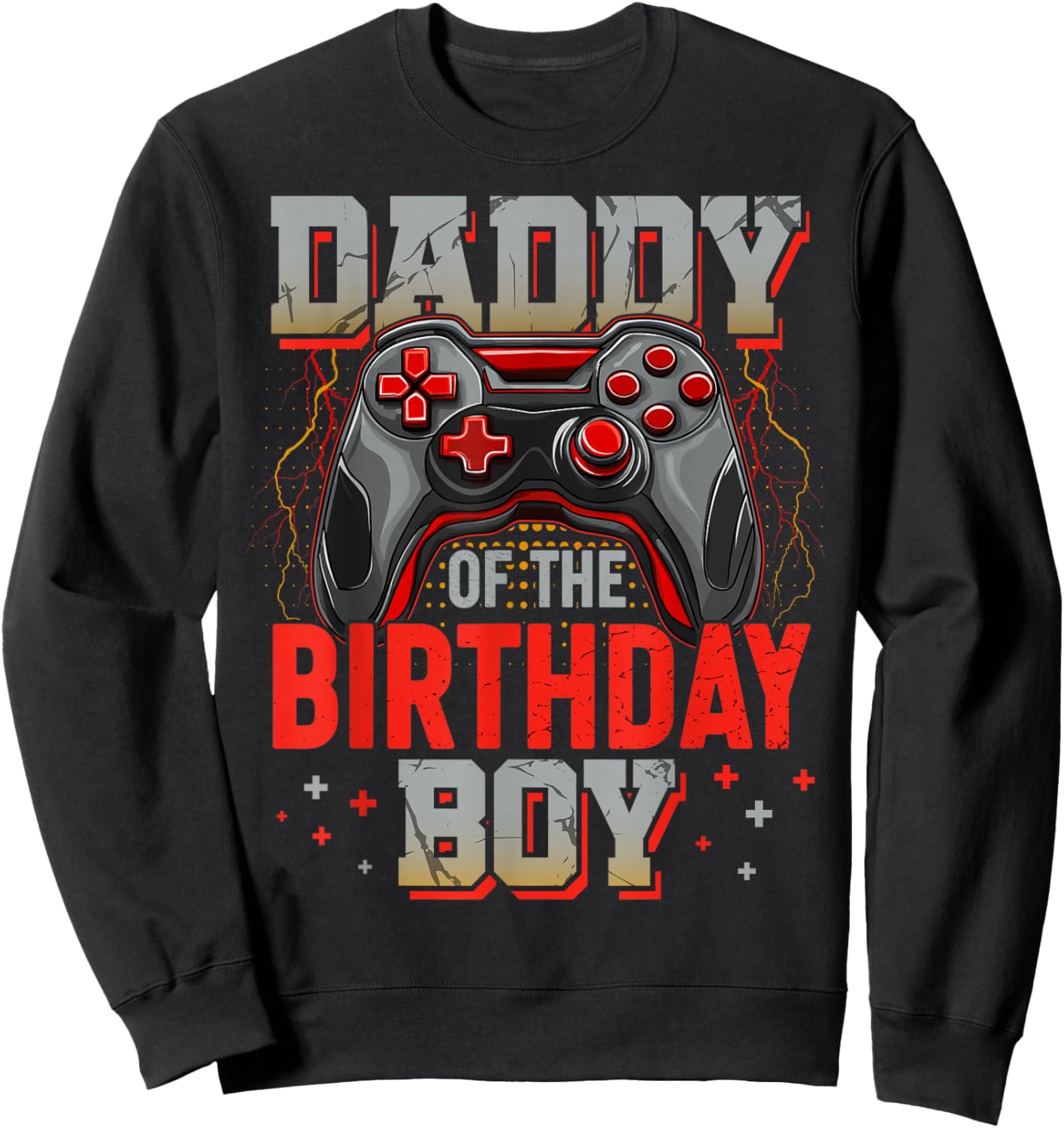 Daddy of The Birthday Boy Video Gamer Matching Birthday Sweatshirt - Sweatshirt | Black