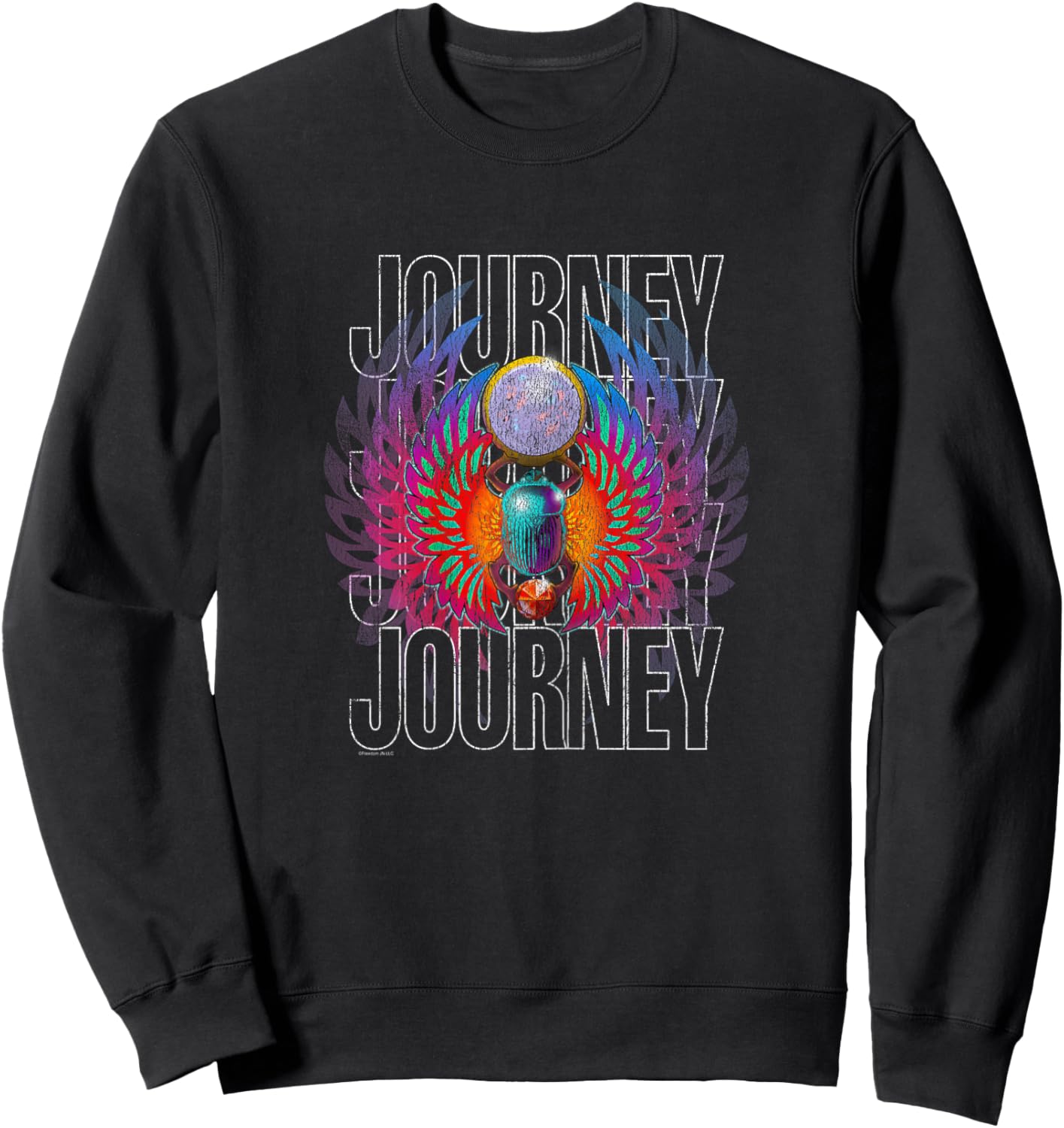 Journey Infinity Wings Vivid Scarab Vintage Band Sweatshirt - Sweatshirt | Black