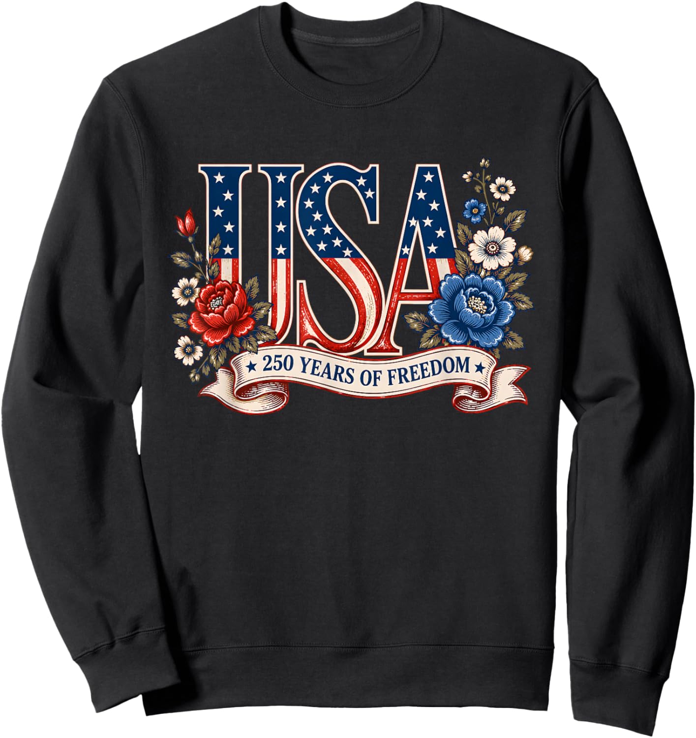 250th Anniversary USA Shirt Women Patriotic 4th of July Sweatshirt - Sweatshirt | Black