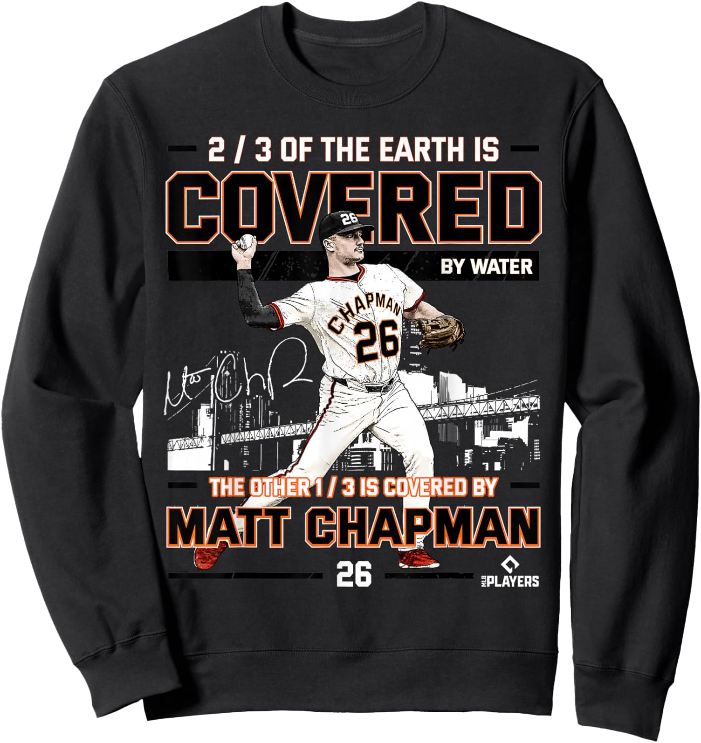 Covered Matt Chapman San Francisco Baseball MLBPA Sweatshirt - Sweatshirt | Black