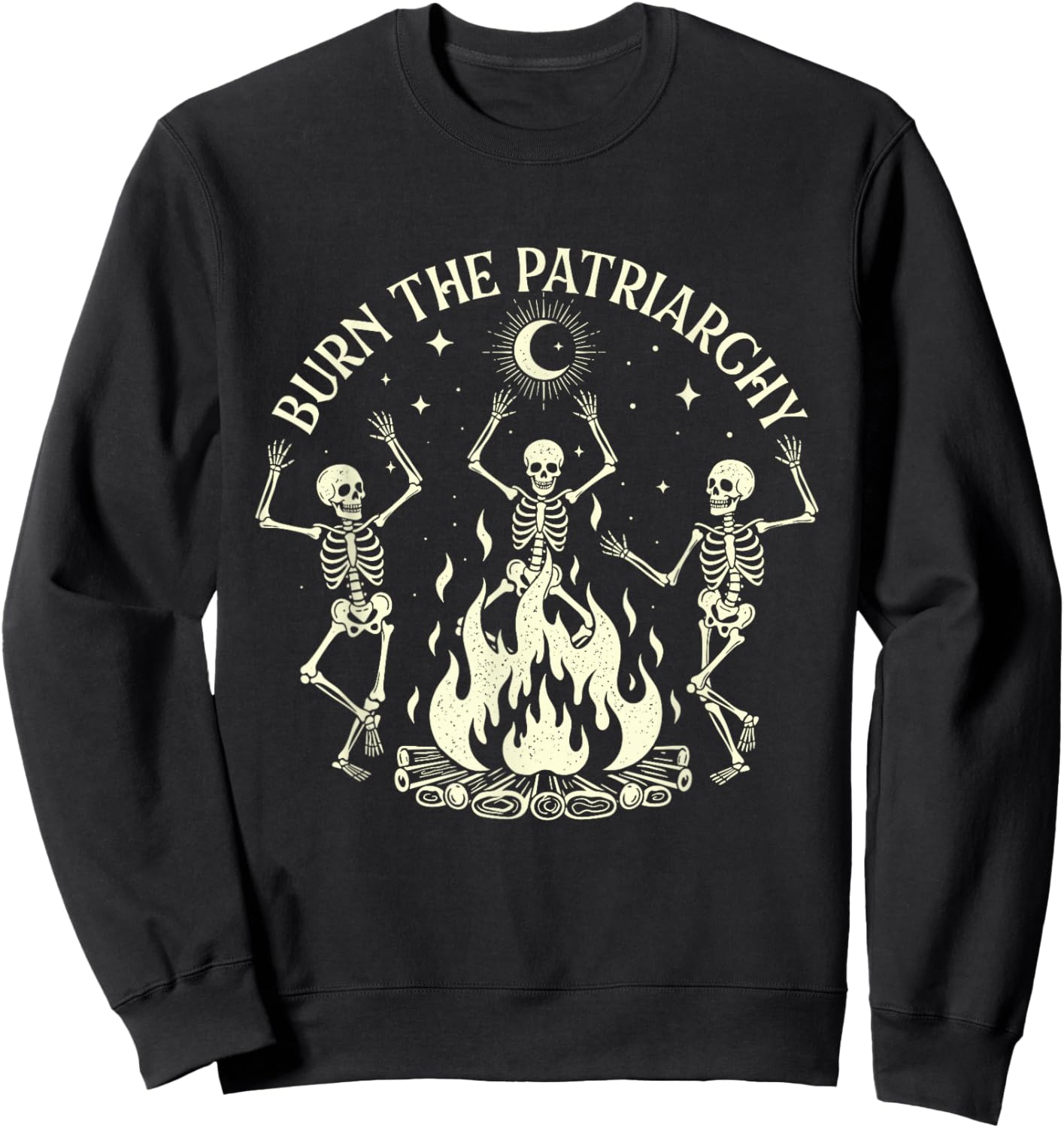 Burn The Patriarchy - Spooky Halloween Feminist Feminism Sweatshirt - Sweatshirt | Black