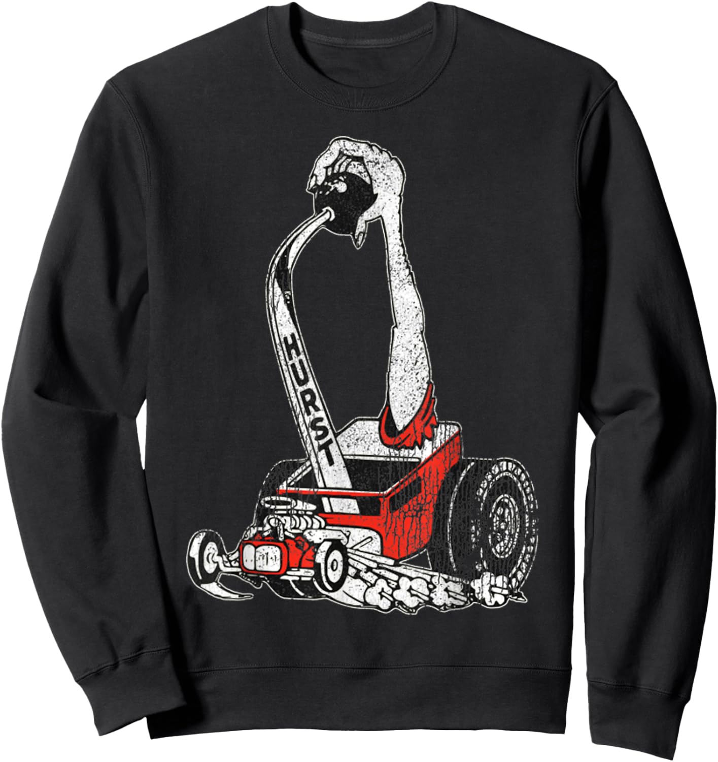 Retro Car Vintage Hurst Racer Meme Hand Engine Funny Sweatshirt - Sweatshirt | Black