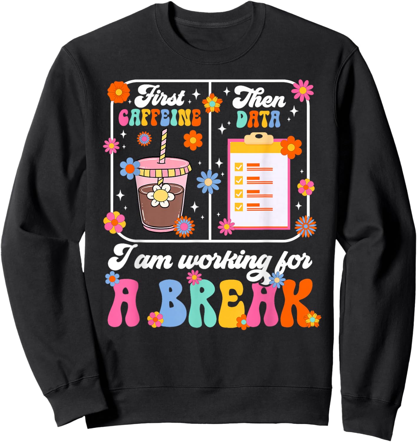 First Caffeine SPED Teacher Special Education Teacher Sweatshirt - Sweatshirt | Black