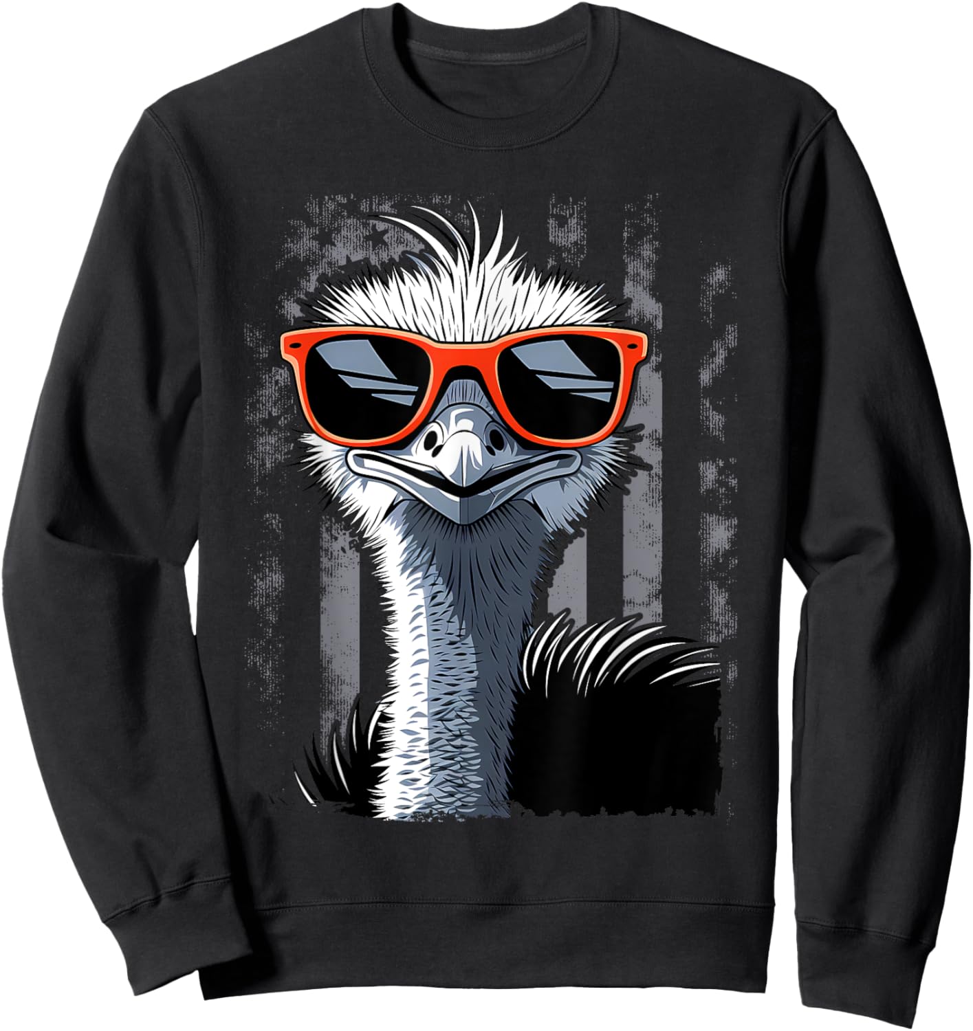 Cool Emu Bird Wearing Sunglasses Graphic Art Sweatshirt - Sweatshirt | Black