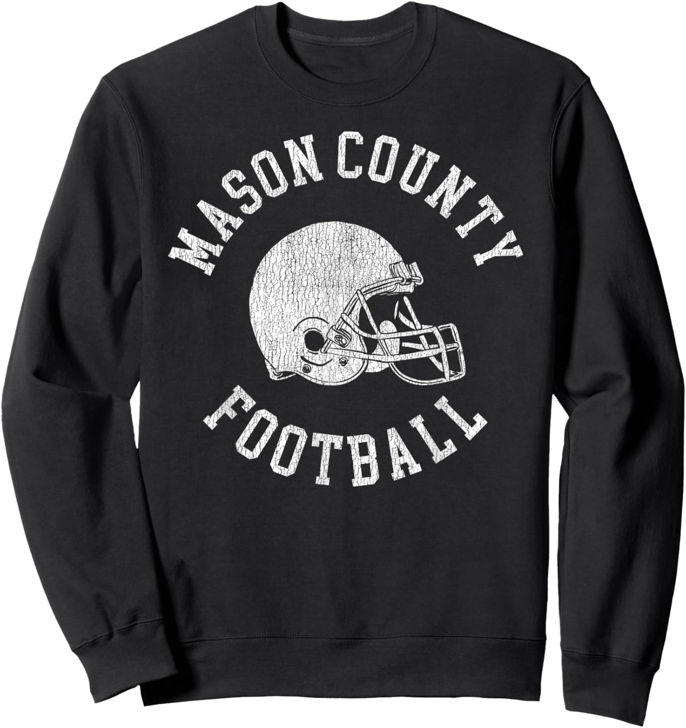 Mason County Football Throwback Football Helmet Retro Sweatshirt - Sweatshirt | Black