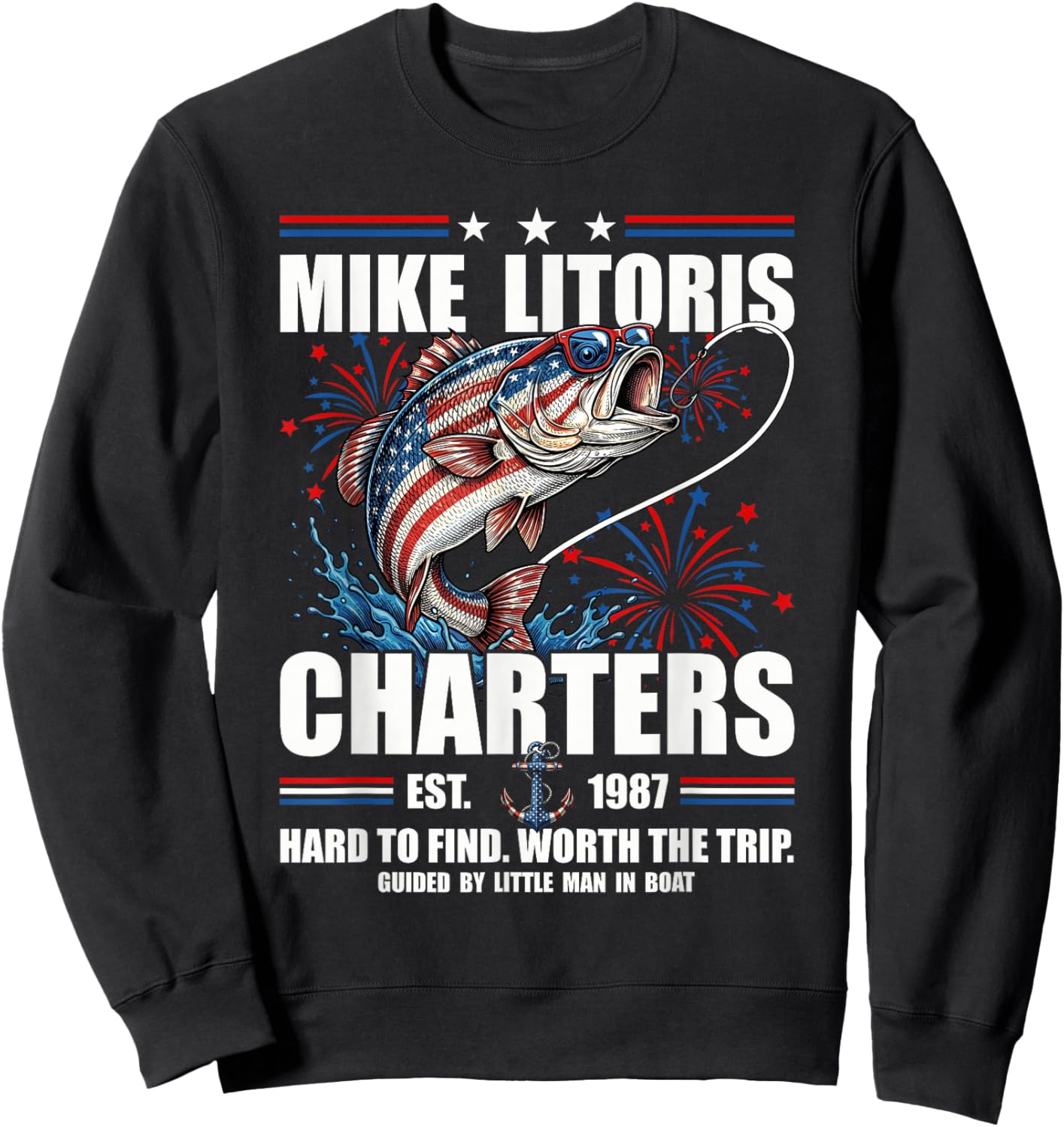 Mike Litoris Funny Adult Humor Innuendo Joke 4th of July Sweatshirt - Sweatshirt | Black