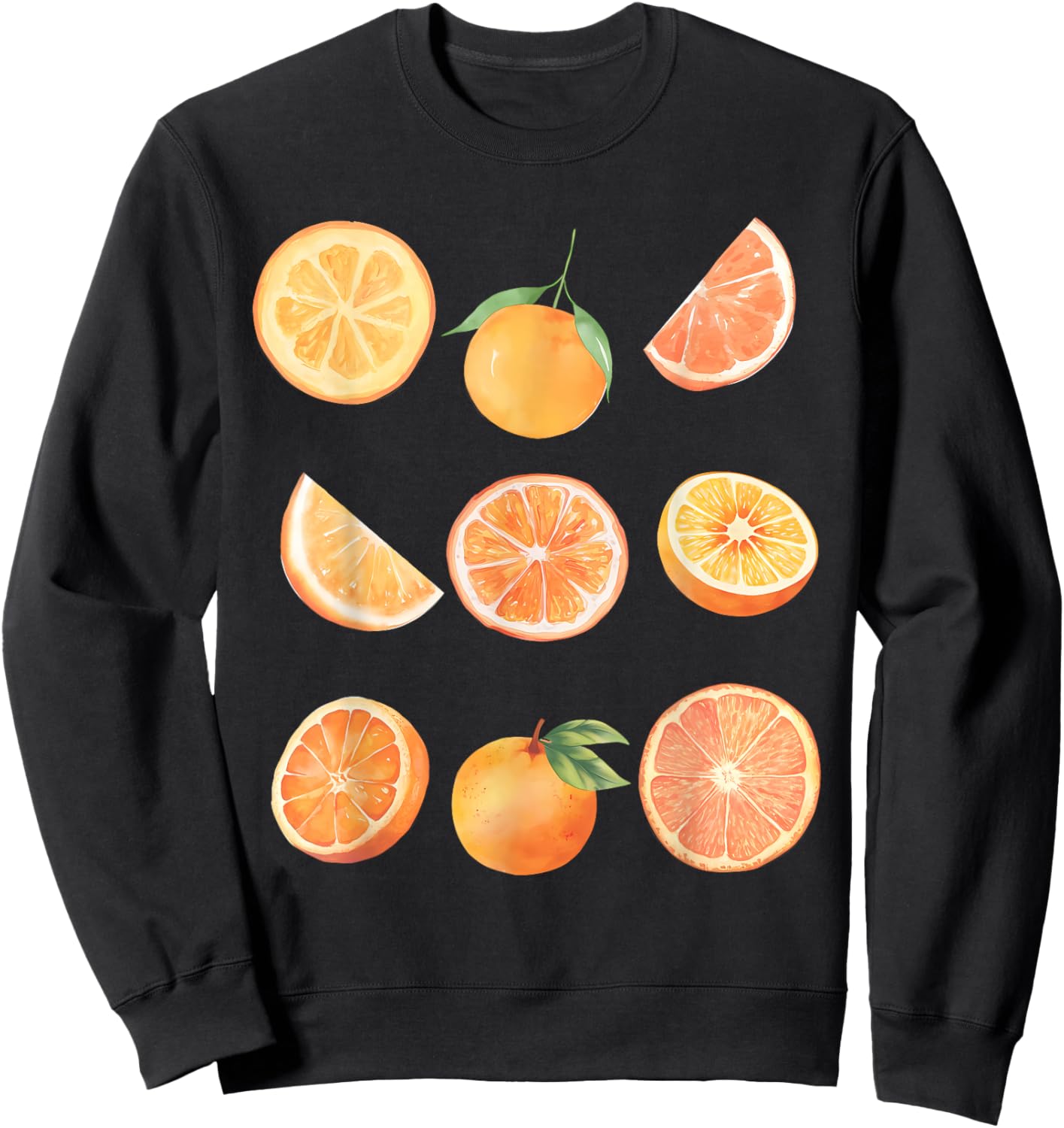 Vintage Graphic Fruit Orange Aesthetic Boho Juicy Men Women Sweatshirt - Sweatshirt | Black