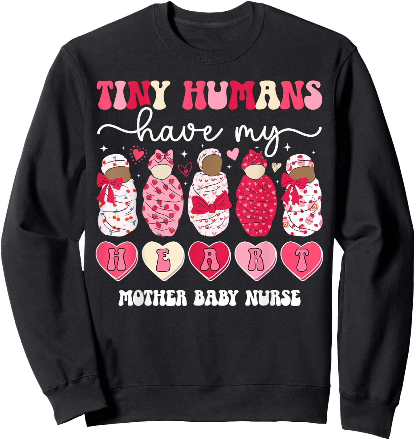 Mother Baby Nurse Valentine Mom Baby Nurse Valentines Day Sweatshirt - Sweatshirt | Black