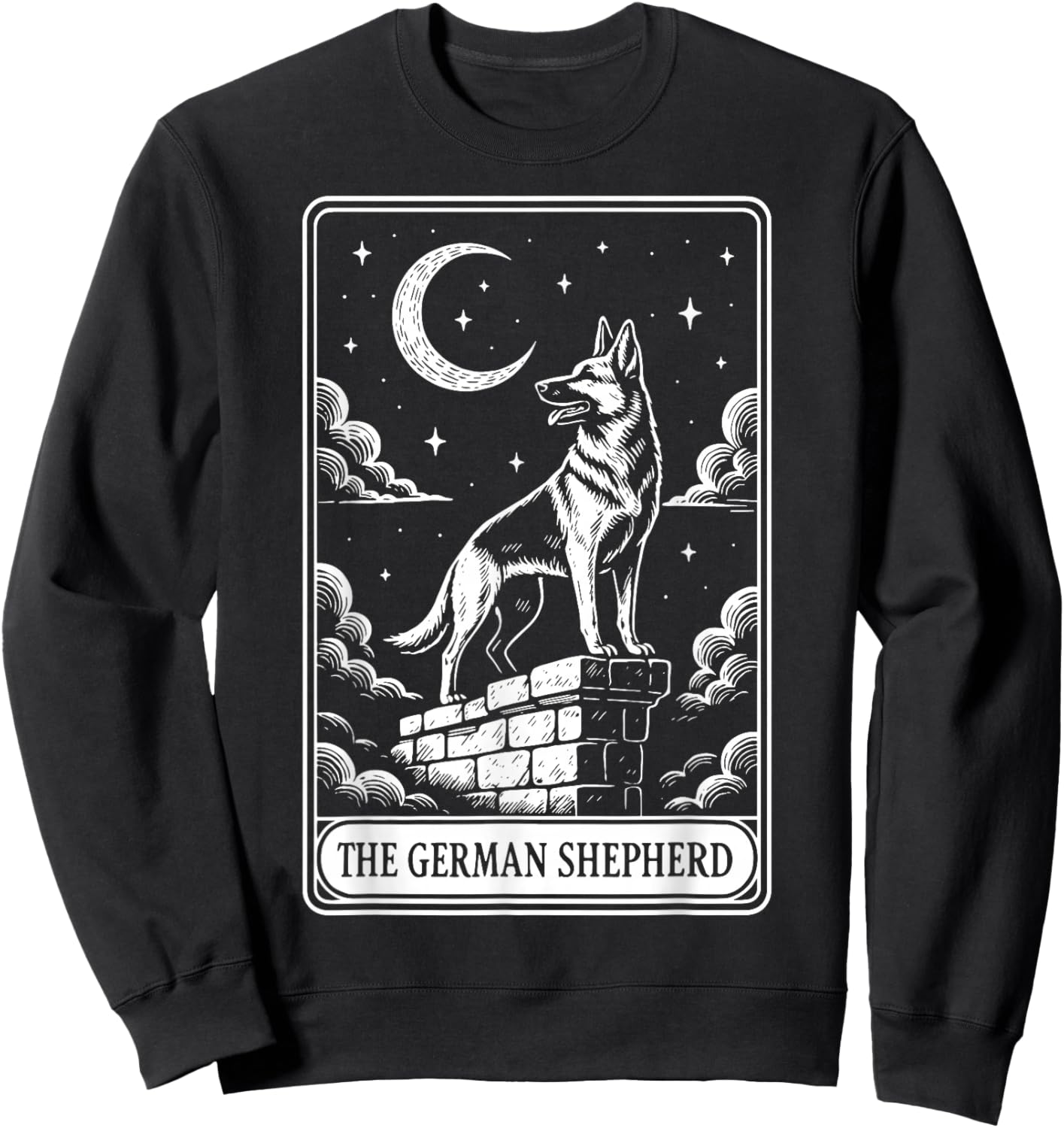 The German Shepherd Tarot Card Sweatshirt - Sweatshirt | Black