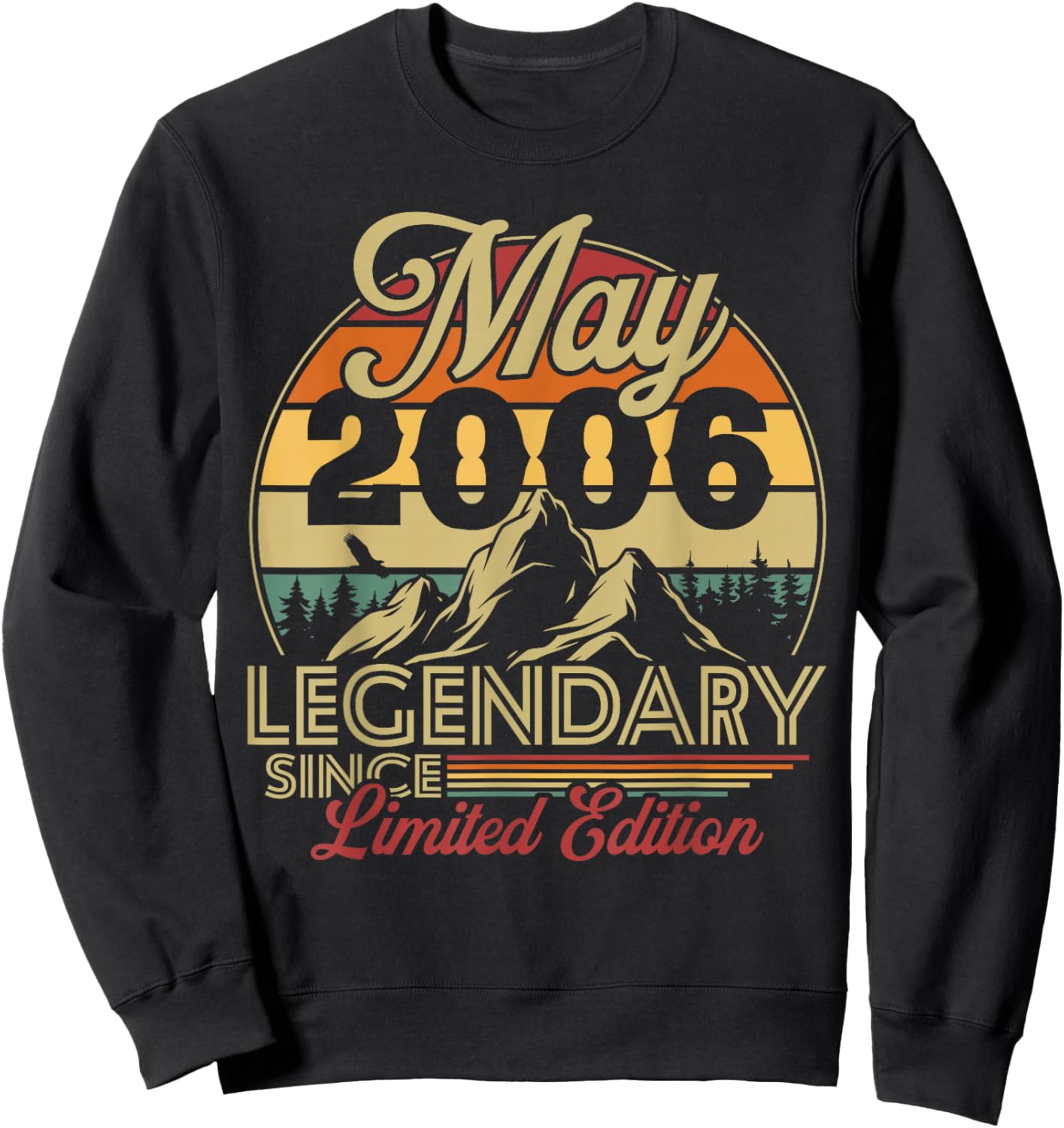 Vintage Anniversaire 20 Ans pour Né en Mai 2006 Cadeau Sweatshirt - Sweatshirt | Black