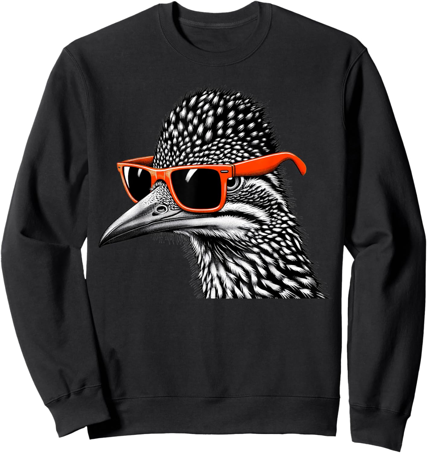 Cool Roadrunner Bird Wearing Sunglasses Graphic Art Sweatshirt - Sweatshirt | Black