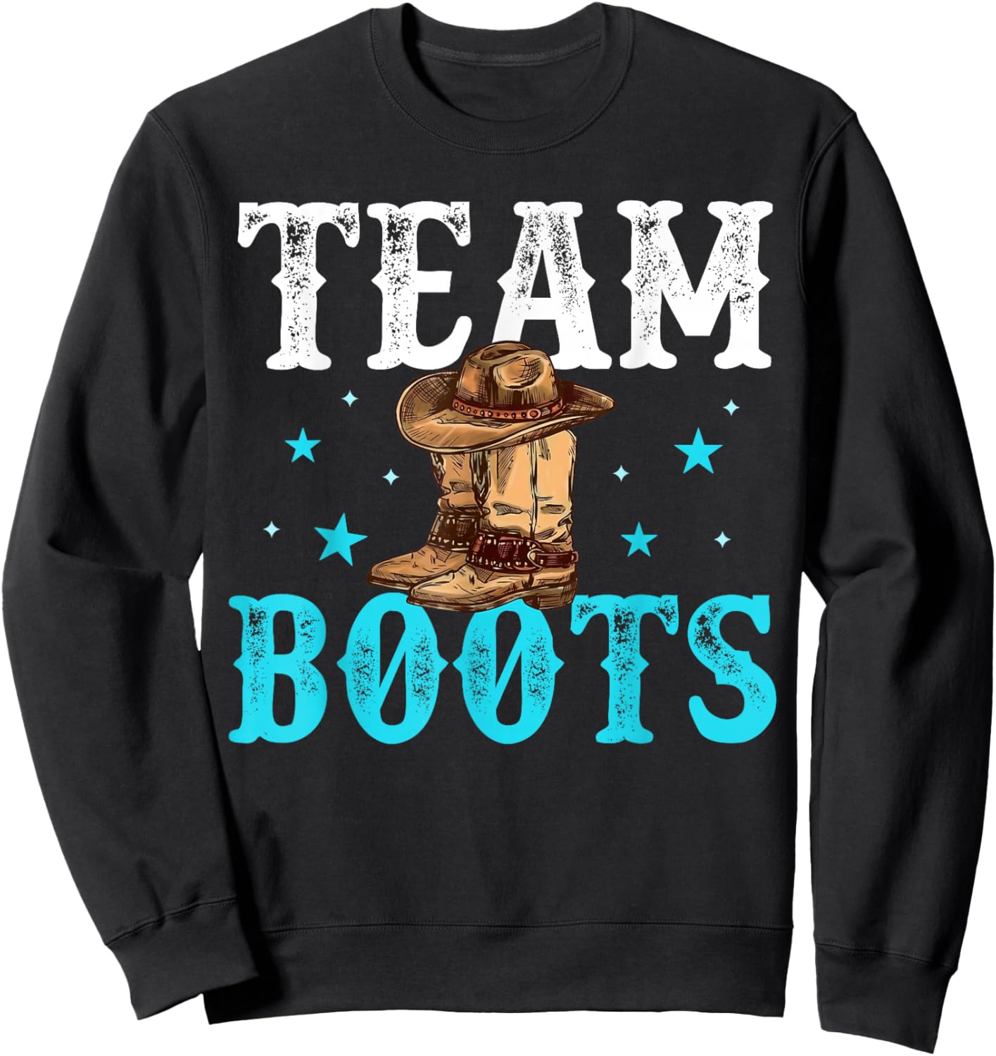 Boots Or Bows Team Boy Girl Western Gender Reveal Family Sweatshirt - Sweatshirt | Black