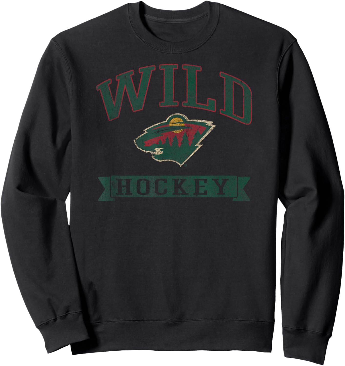 Minnesota Wild Vintage Hockey White Officially Licensed Sweatshirt - Sweatshirt | Black