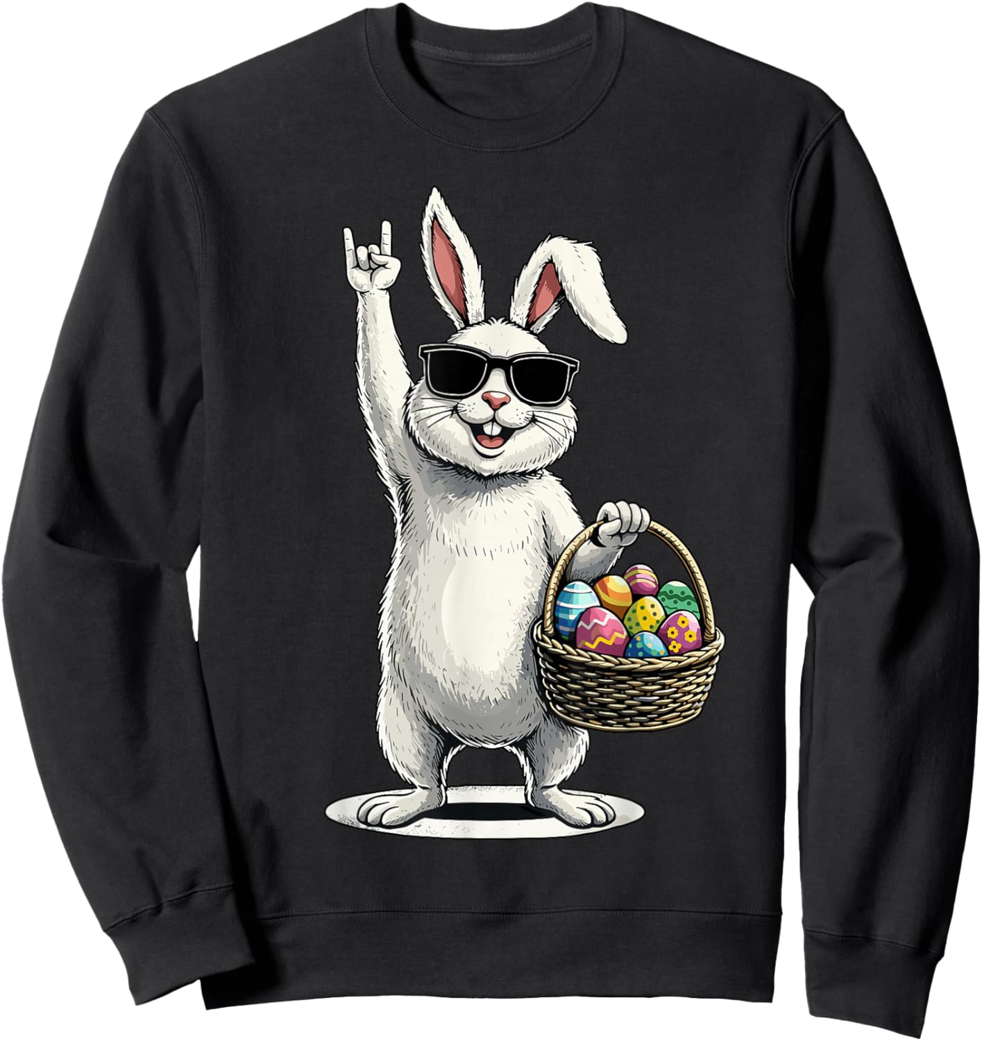 Osterhase schaukeln Ostern lustig Ostern Sweatshirt - Sweatshirt | Black