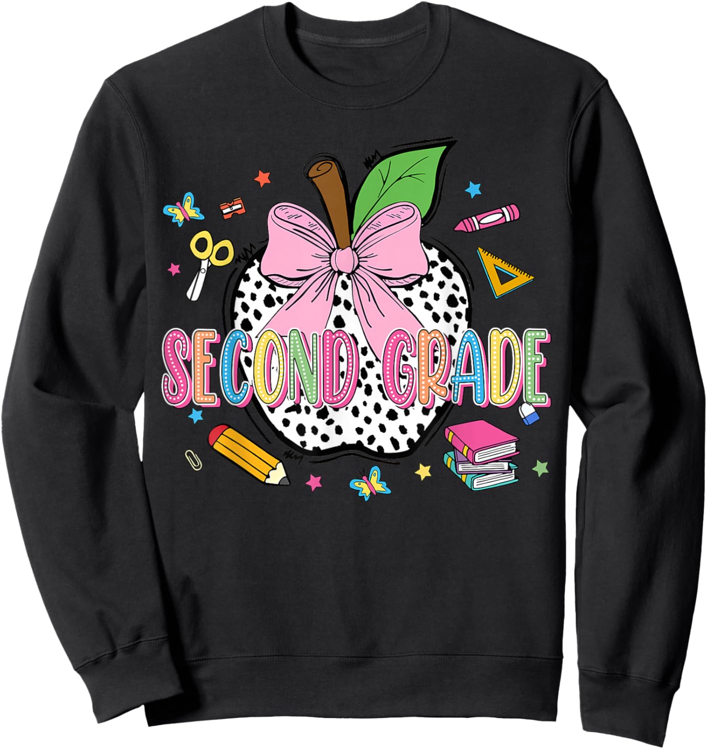 Second Grade Happy First Day of 2nd Grade Back To School Sweatshirt - Sweatshirt | Black