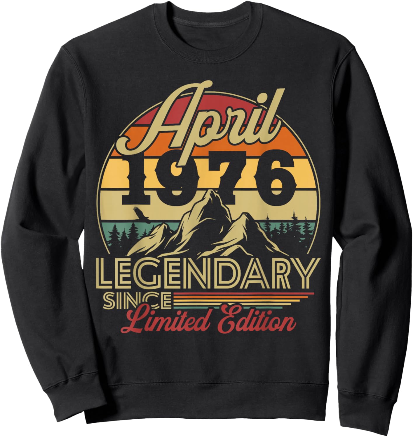 Vintage Cadeau d'anniversaire 50 Ans pour Né en Avril 1976 Sweatshirt - Sweatshirt | Black