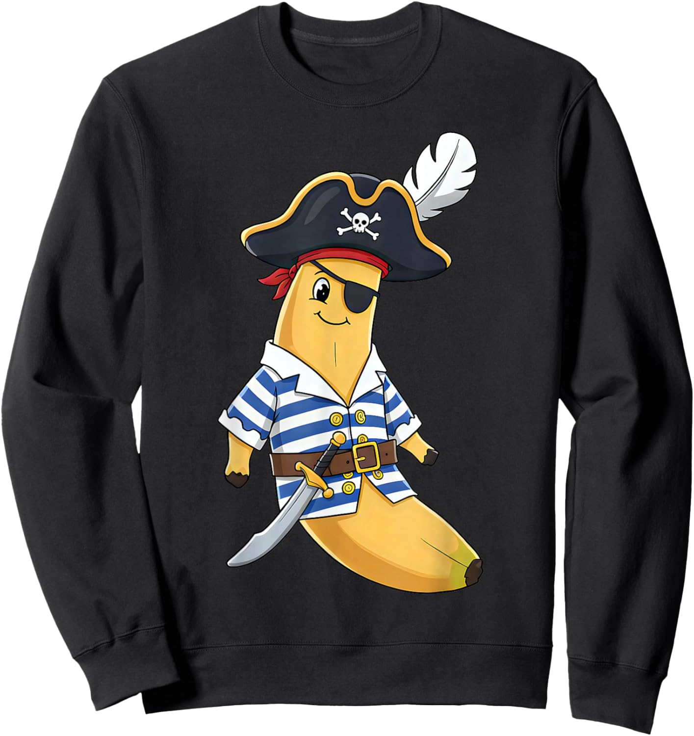 Funny Banana Pirate Captain for Halloween Party Costume Cool Sweatshirt - Sweatshirt | Black