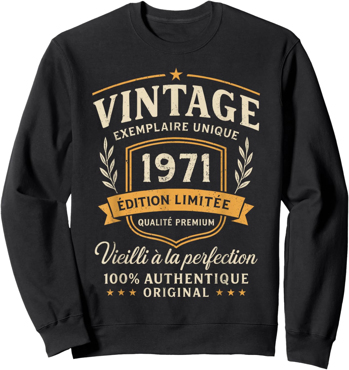 55th Birthday Gift Vintage 1971 Humour 55 Years Man Sweatshirt - Sweatshirt | Black