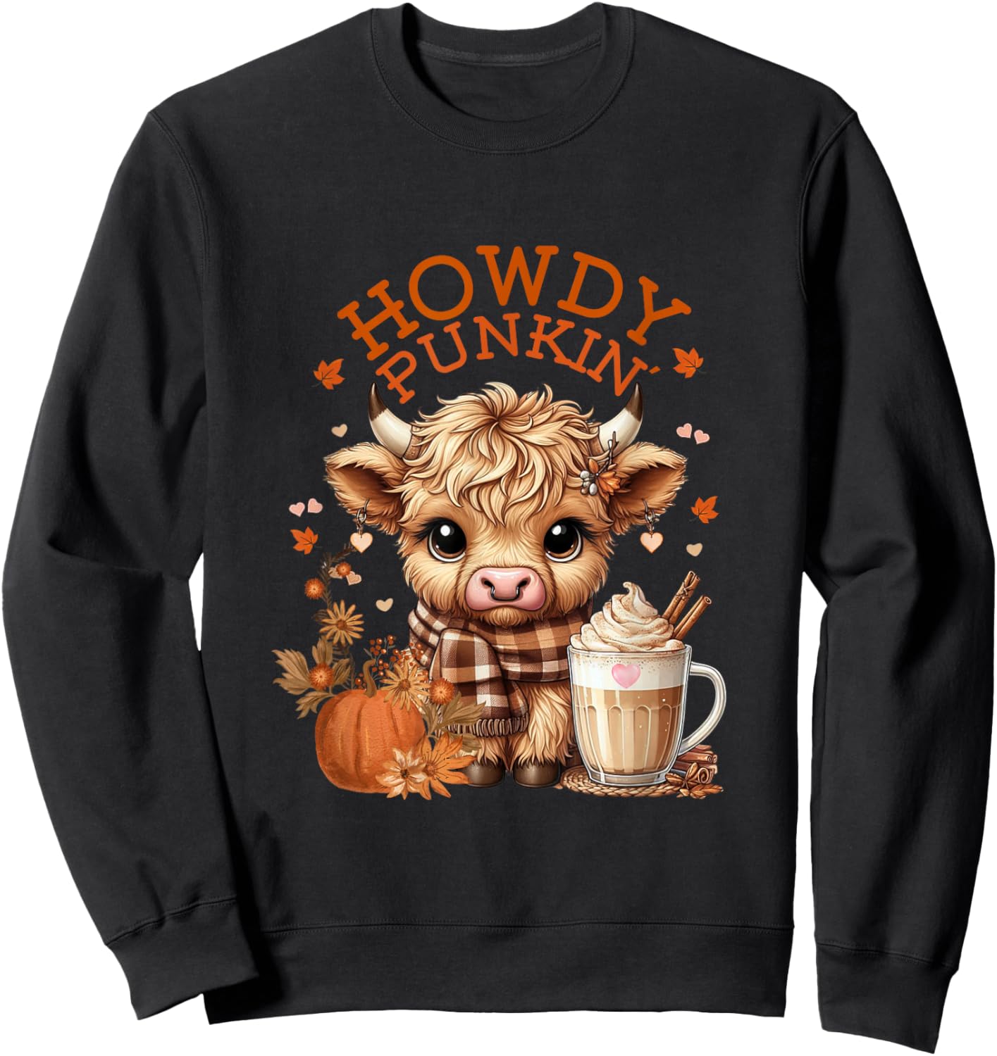 Highland Cow, Cute and Cozy Ready for Fall Fun! Sweatshirt - Sweatshirt | Black