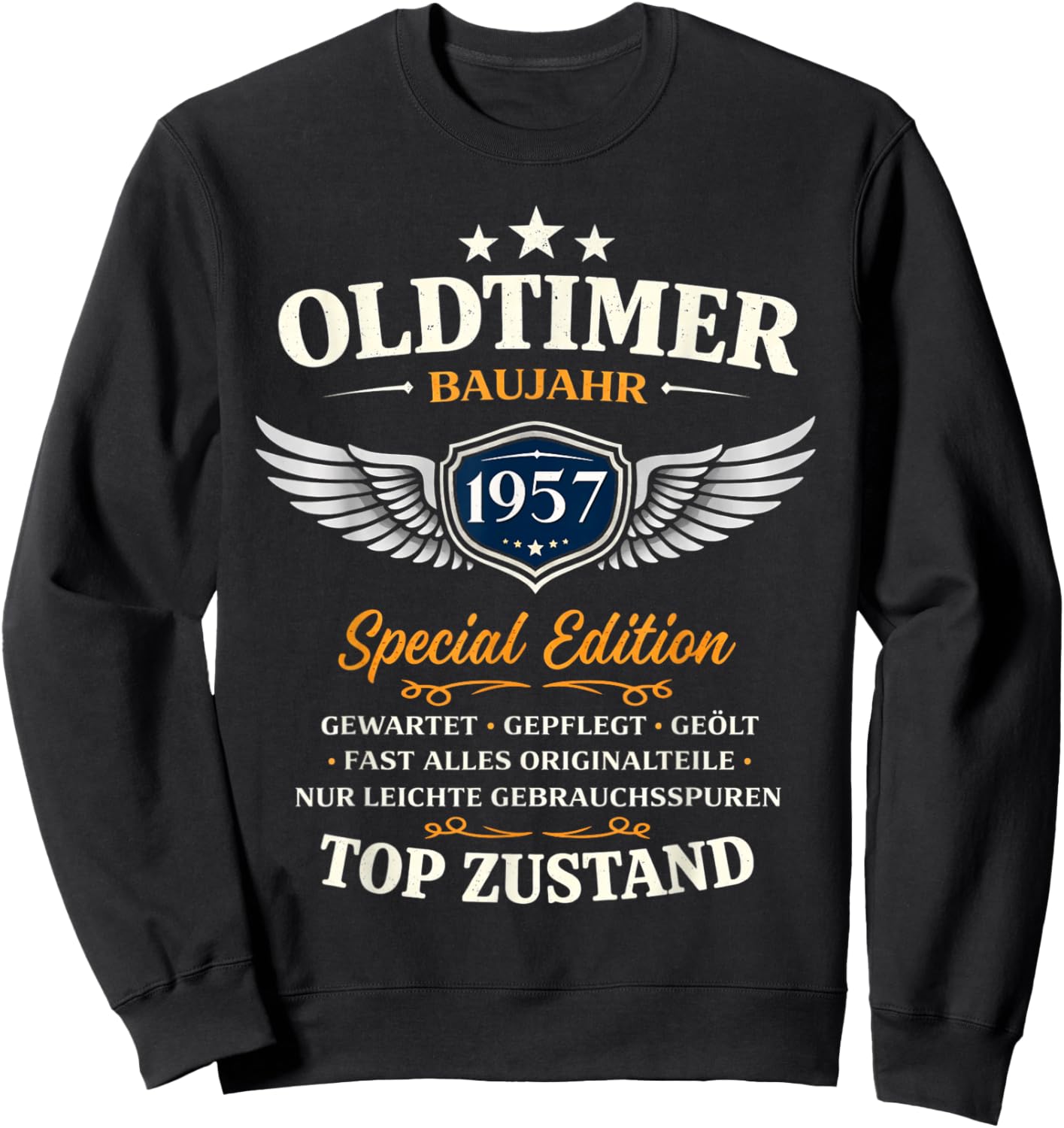 69. Geburtstag Geschenk Mann Frau Vintage Oldtimer 1957 Sweatshirt - Sweatshirt | Black