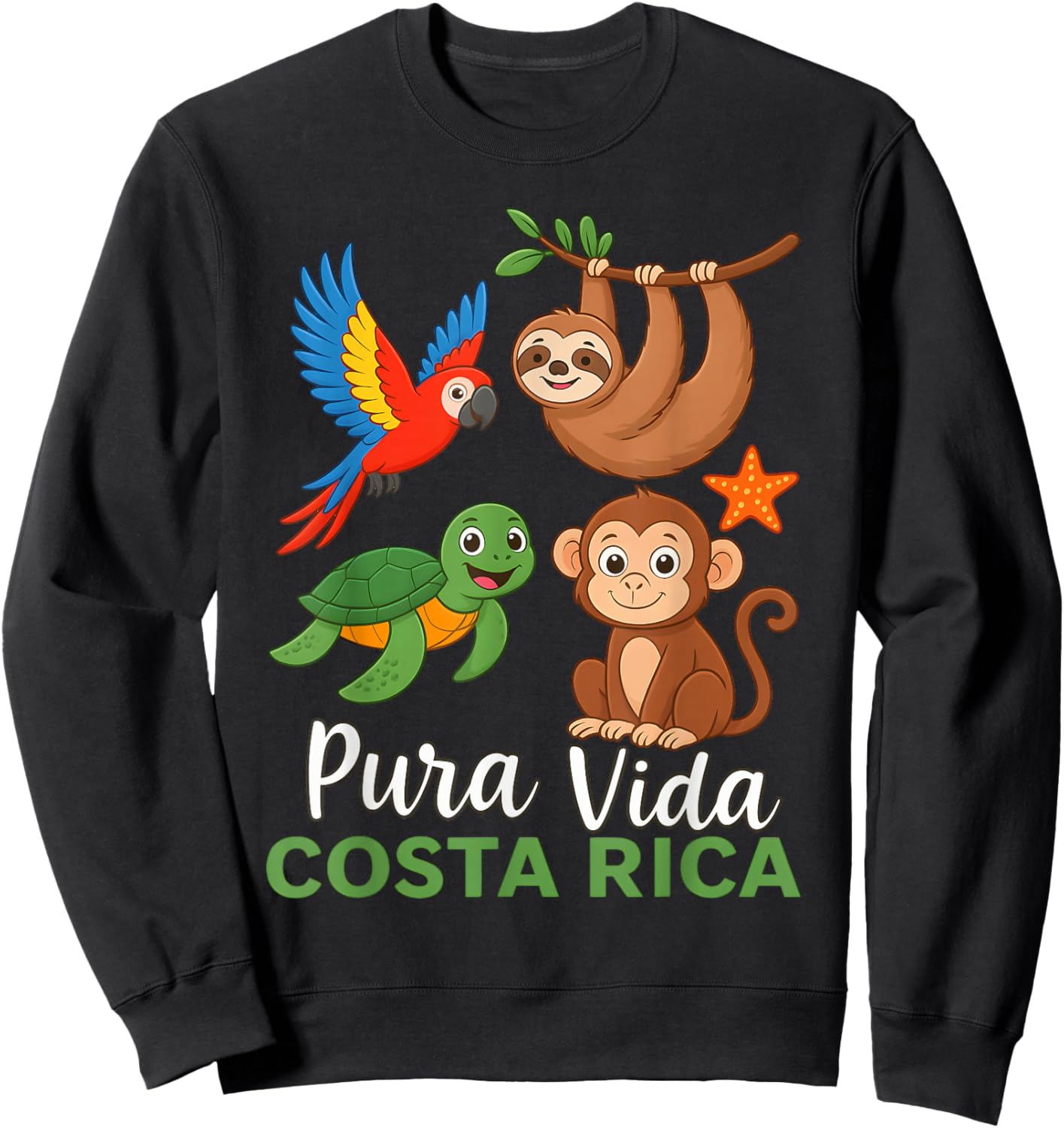 Pura Vida Costa Rica Playful for Kids Children Sweatshirt - Sweatshirt | Black