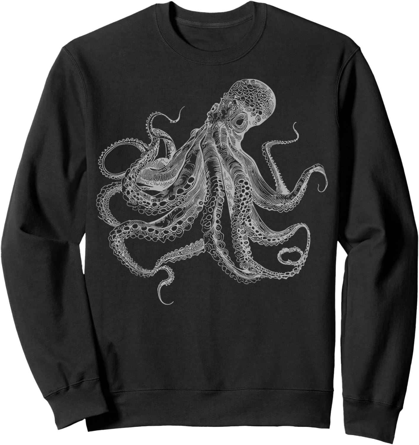 Beautiful Octopus sea ocean conservation cool retro graphic Sweatshirt - Sweatshirt | Black