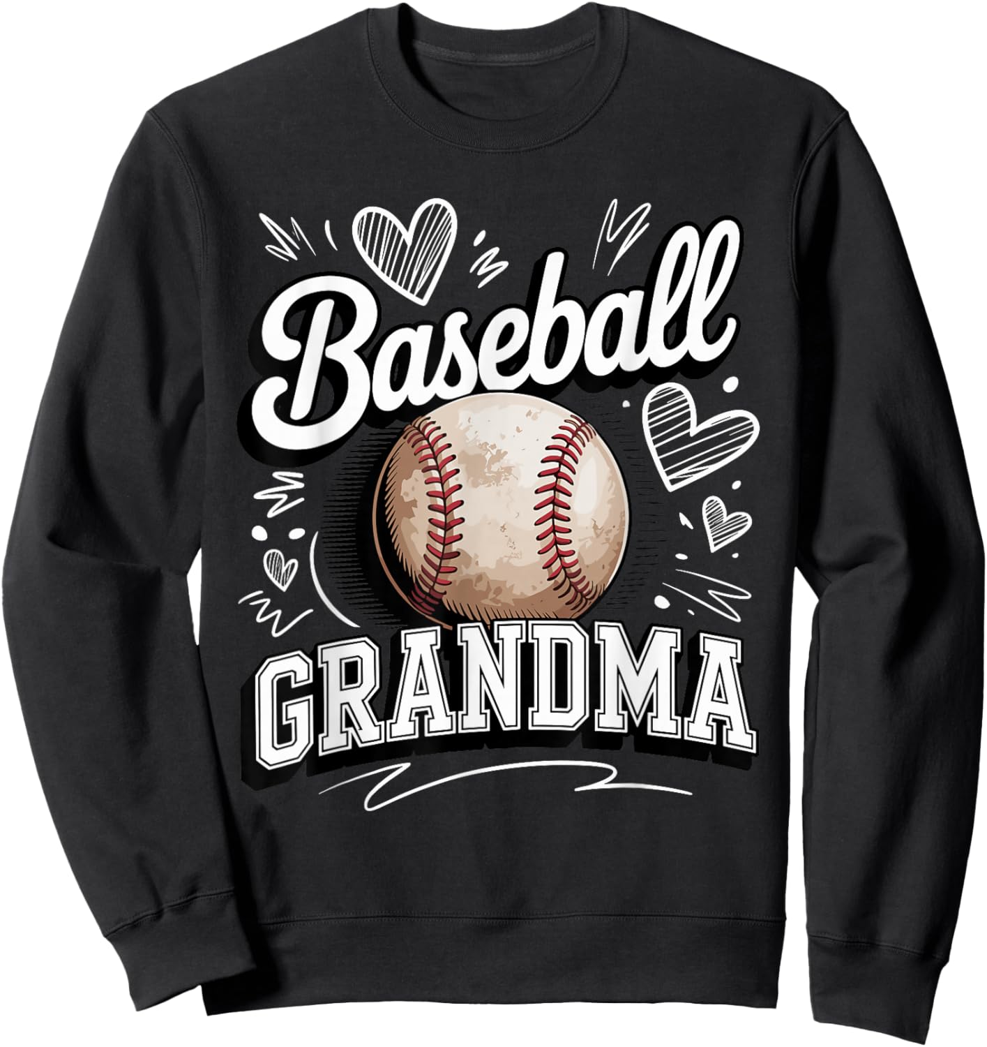 Baseball Grandma Proud Senior League Fan Spirit Sweatshirt - Sweatshirt | Black