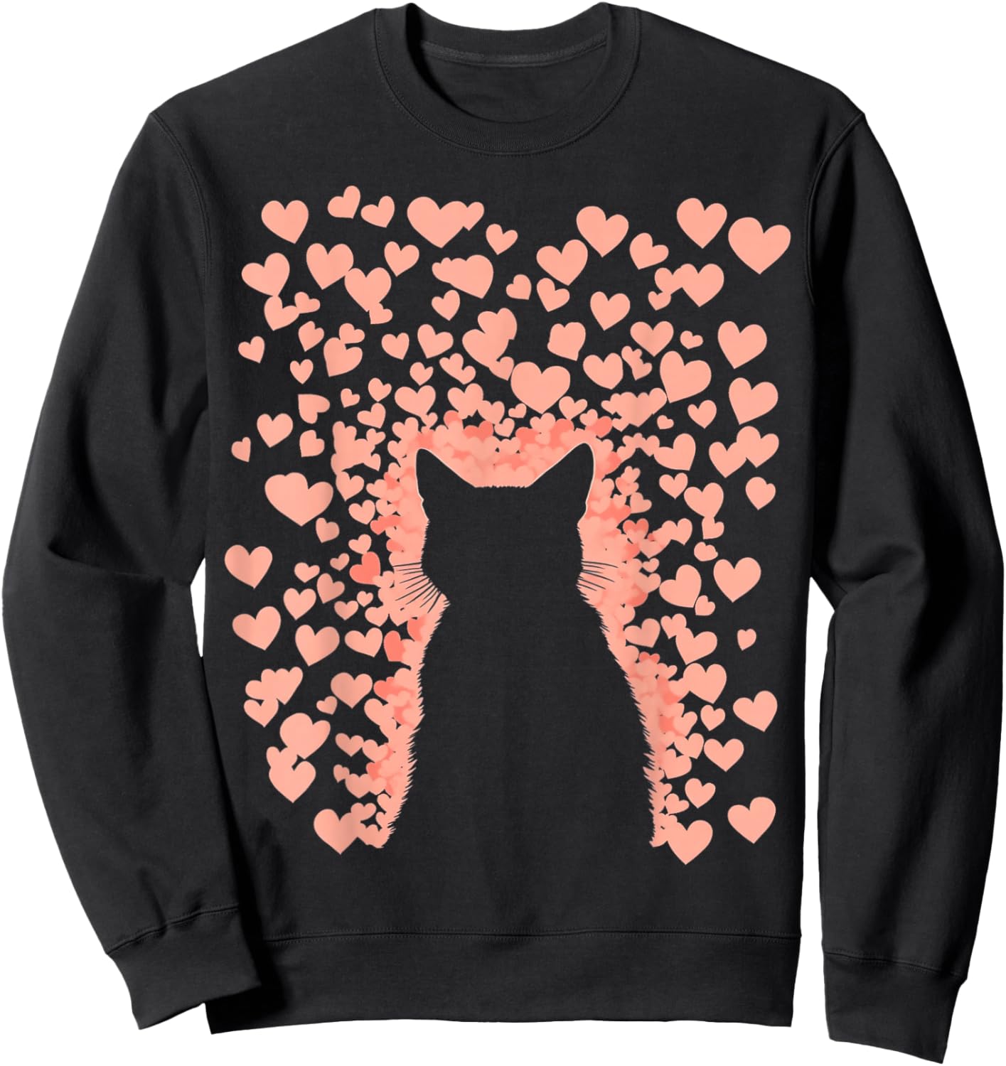Valentines Day Cat Valentine Sweatshirt - Sweatshirt | Black
