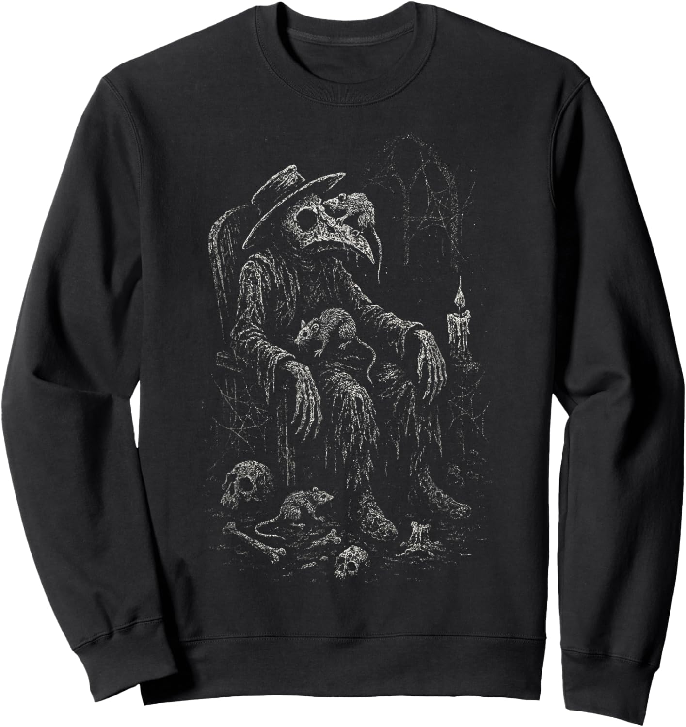 Plague Doctor Rats Horror Emo Goth Alt Deathcore Dark Art Sweatshirt - Sweatshirt | Black