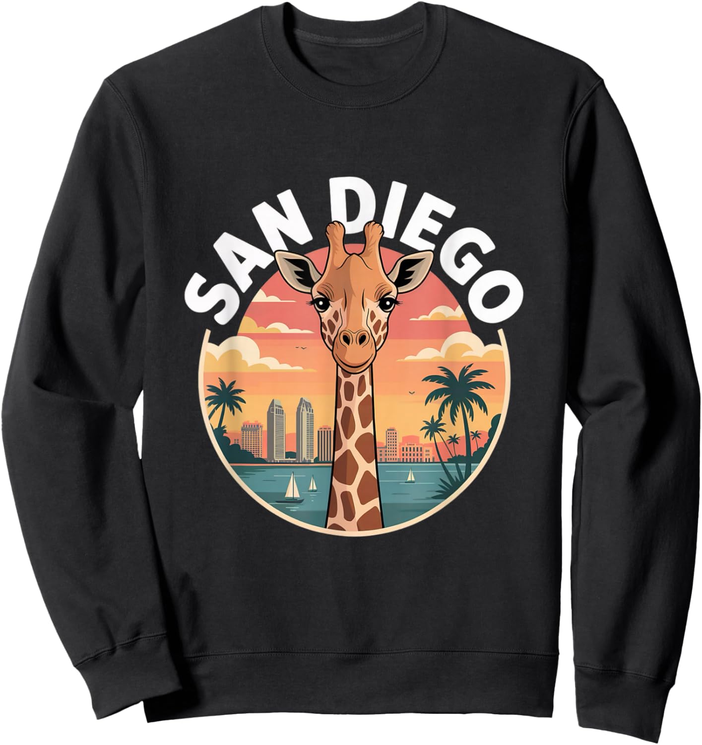 San Diego Giraffe Cute Animal City Zoo My Sweatshirt - Sweatshirt | Black