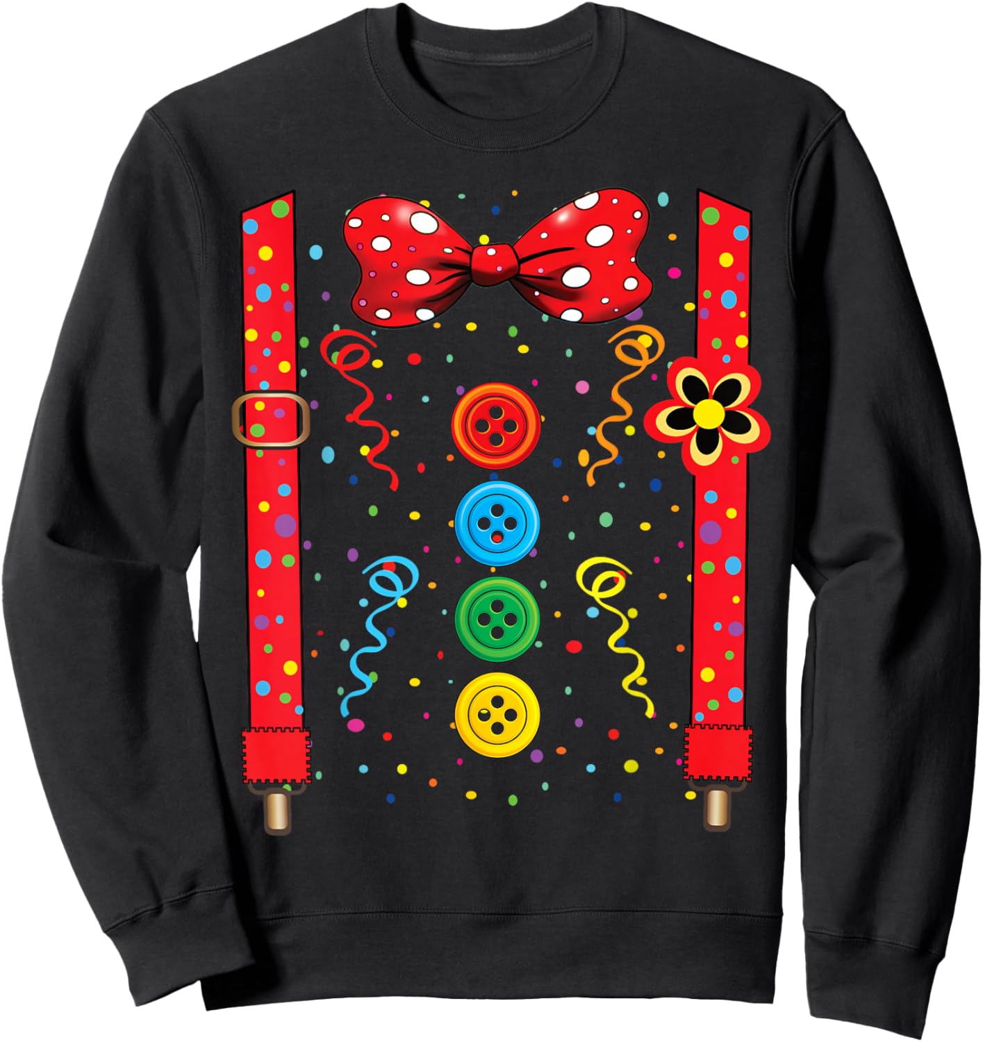 Clown Karneval Kostüm Clownskostüm Clowns Fancy Dress Confetti Sweatshirt - Sweatshirt | Black