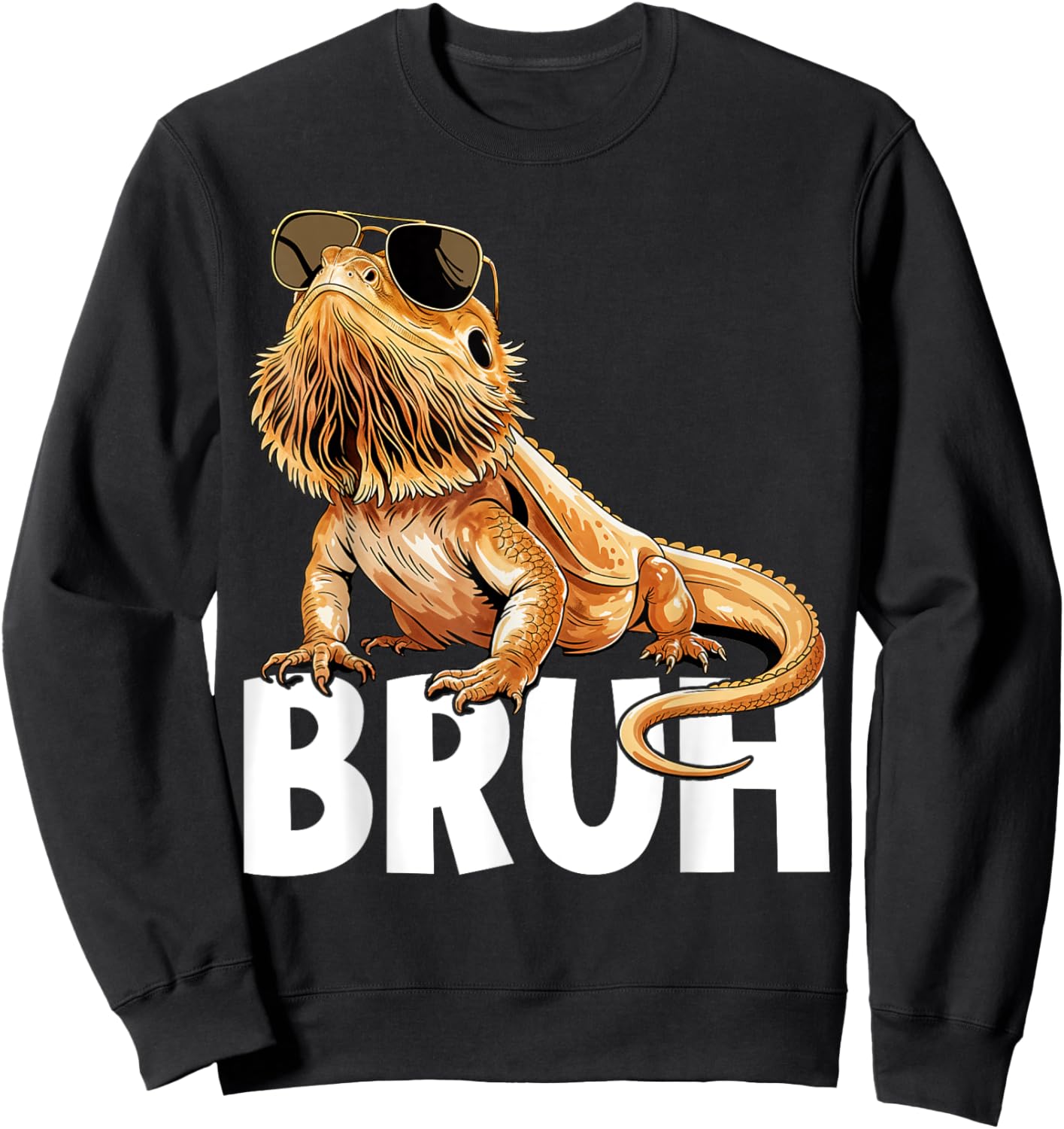 Tiny Dinosaur Bruh Bearded Dragon Lover Sweatshirt - Sweatshirt | Black