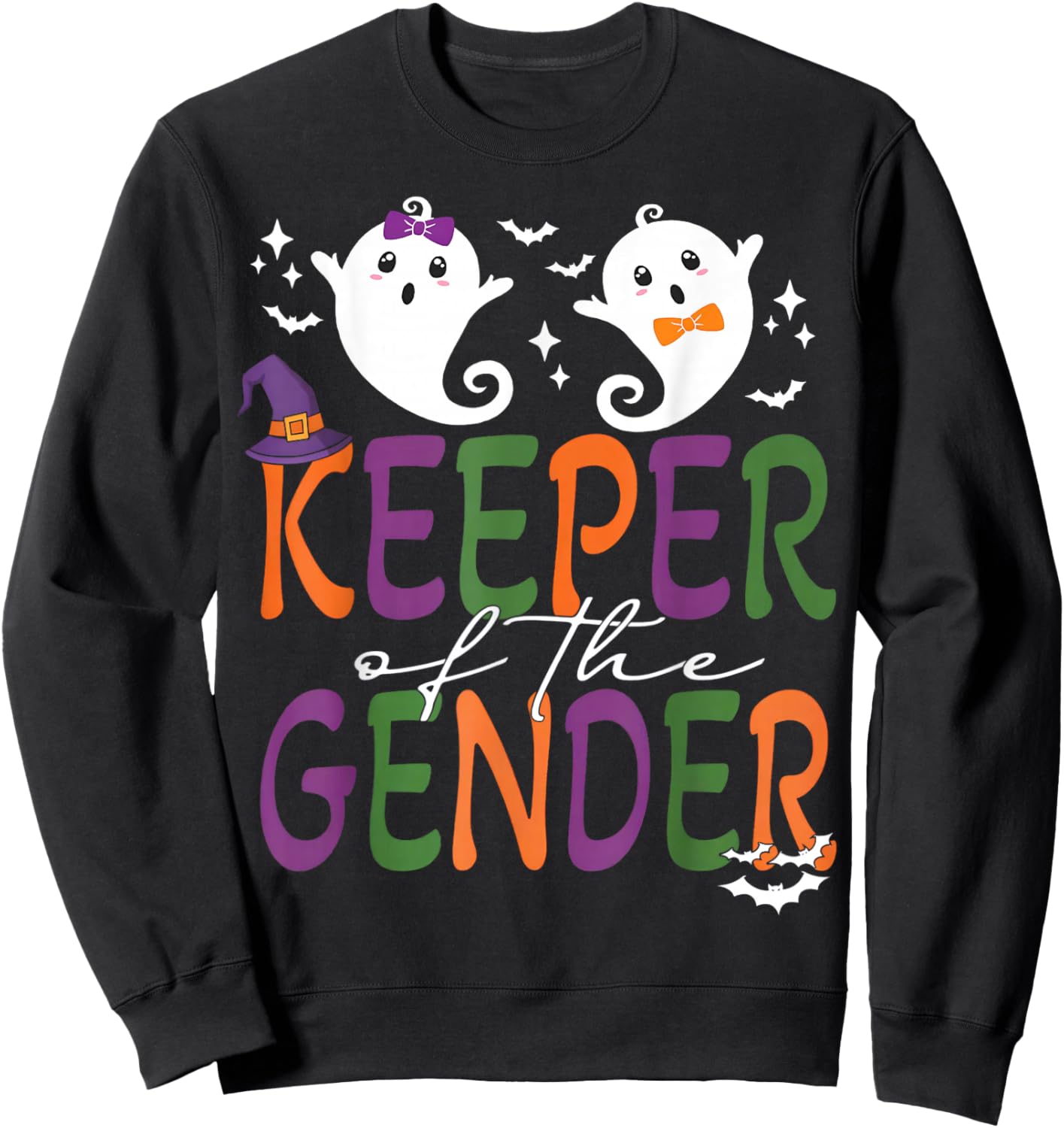 Keeper of The Gender Reveal Halloween Pregnancy Announcement Sweatshirt - Sweatshirt | Black