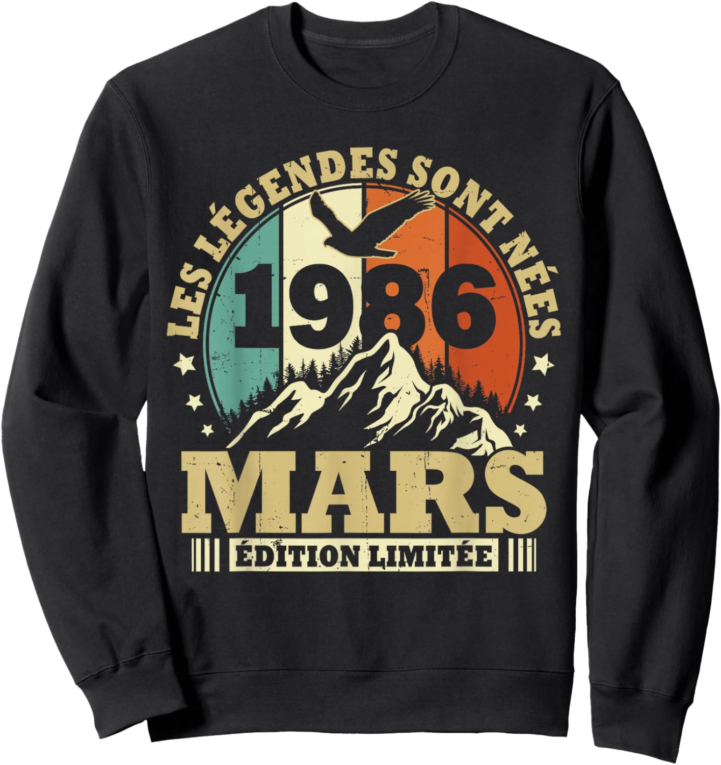 Les Légendes sont Nées en Mars 1986 Anniversaire 40 Ans Sweatshirt - Sweatshirt | Black