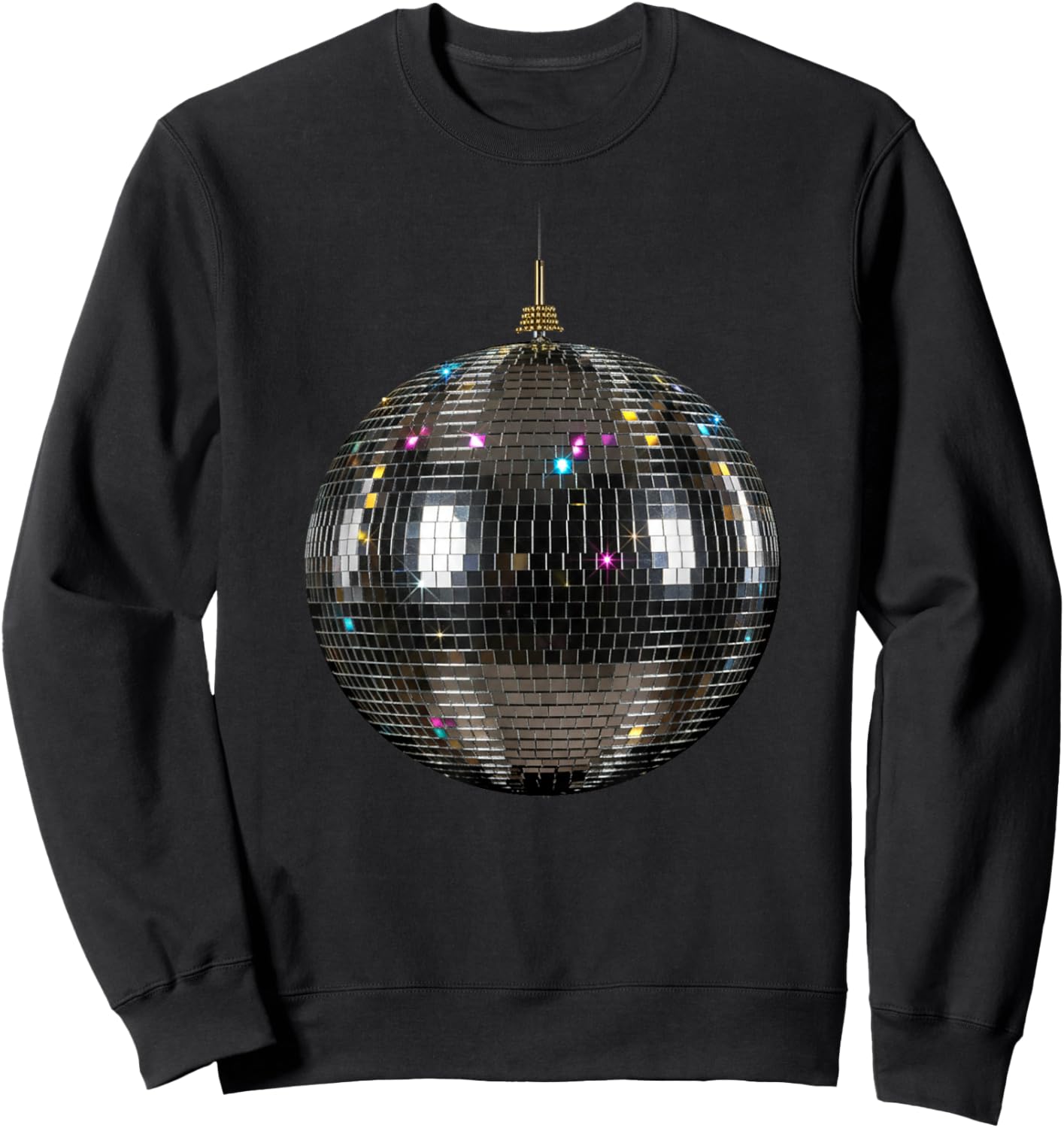 Silver Disco Ball Vintage Birthday Party Dance Retro Sweatshirt - Sweatshirt | Black