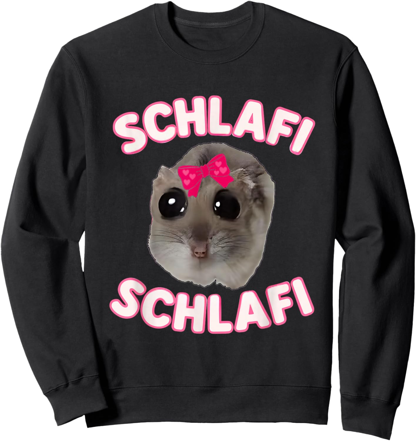 Schlafi Schlafi Hamster Meme Pyjama Set Funny Pyjamas Sweatshirt - Sweatshirt | Black