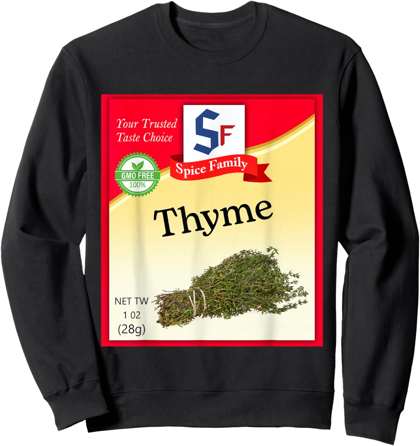 Thyme Condiment Costume Holiday Spice Costumes Sweatshirt - Sweatshirt | Black