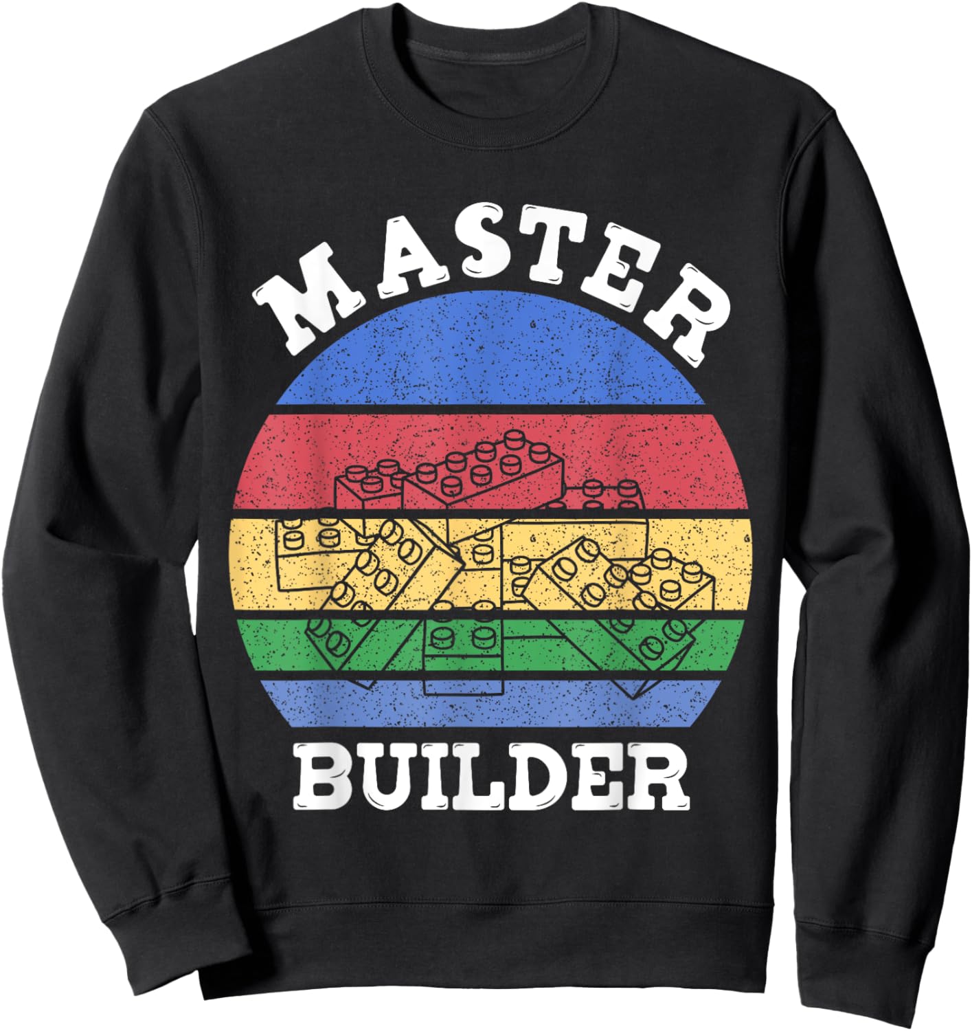 Master Builder Retro Vintage Kids Building Blocks Men Boys Sweatshirt - Sweatshirt | Black