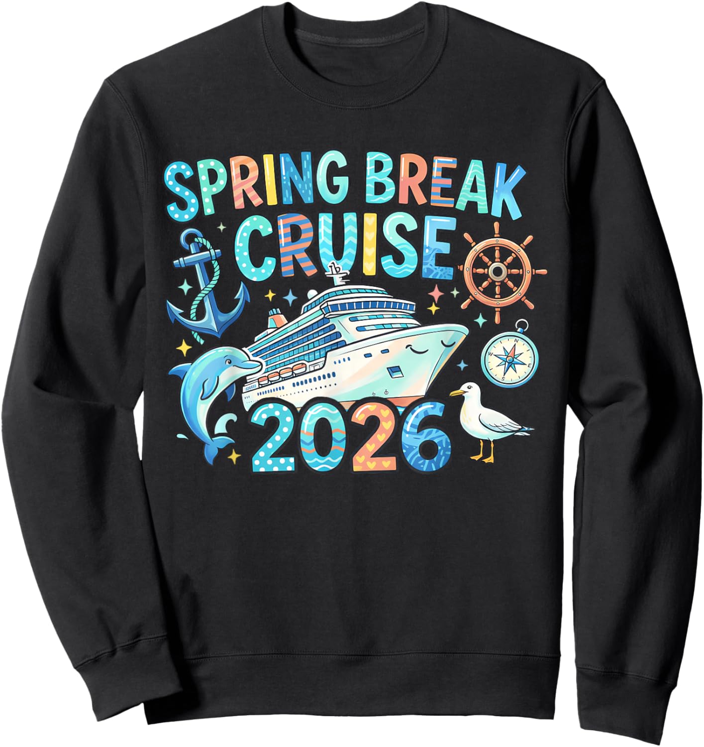 Spring Break Cruise 2026 Family Trip Vacation Matching Sweatshirt - Sweatshirt | Black