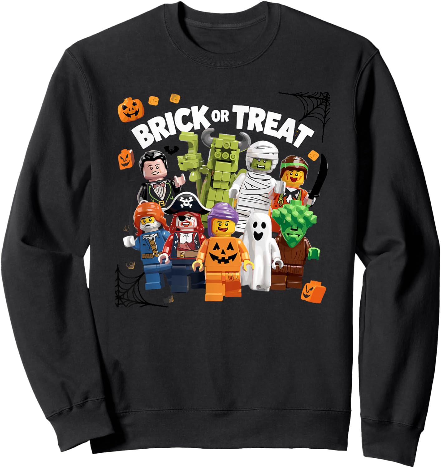 Building Bricks Halloween Brick Or Treat Costume Monsters Sweatshirt - Sweatshirt | Black