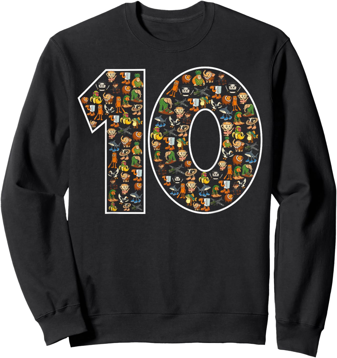 Italian Brainrot Ballerina Character 10th Birthday Meme Mix Sweatshirt - Sweatshirt | Black