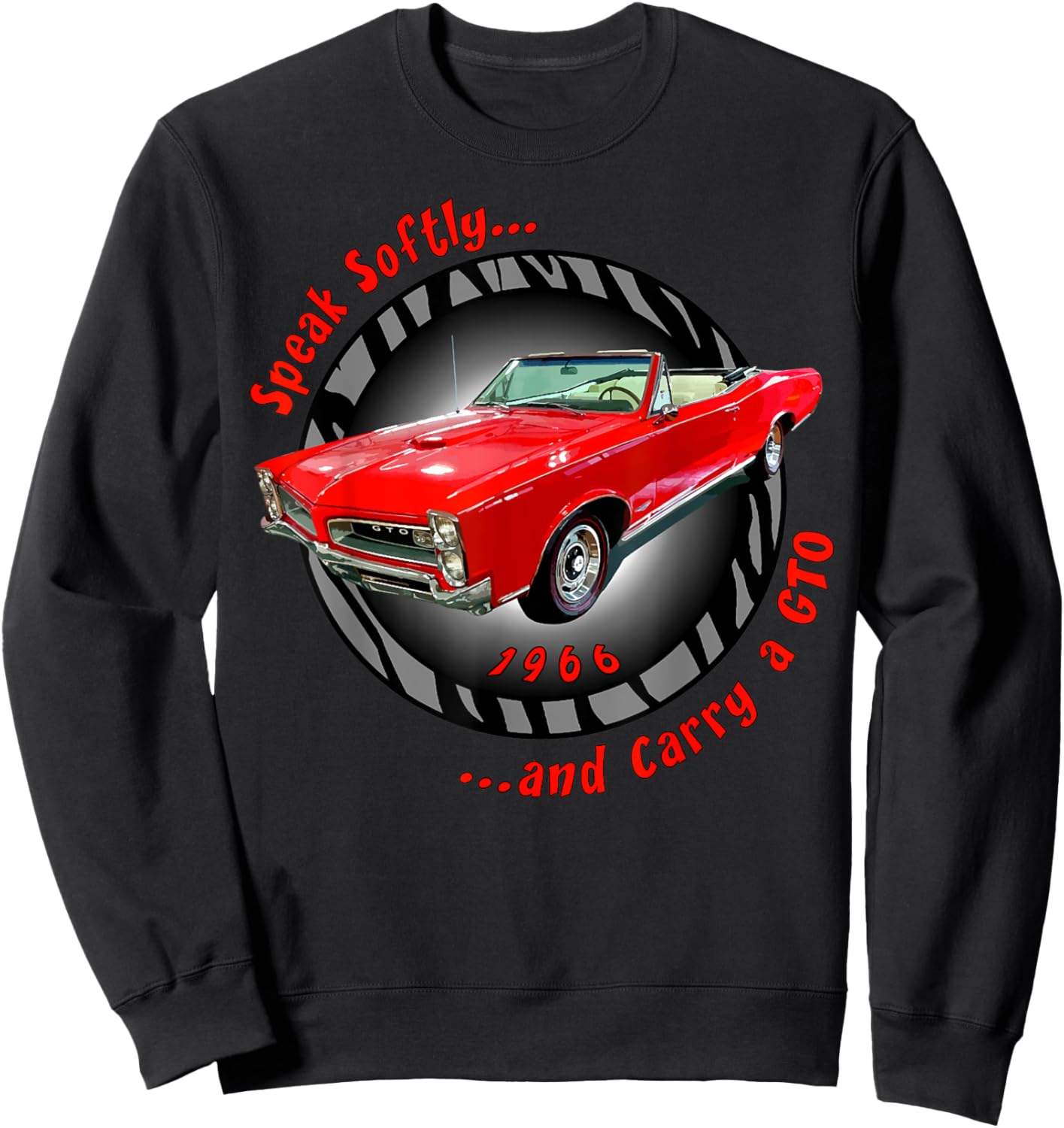 1966 66 GTO Classic Car Old School Muscle Yellow Car Sweatshirt - Sweatshirt | Black
