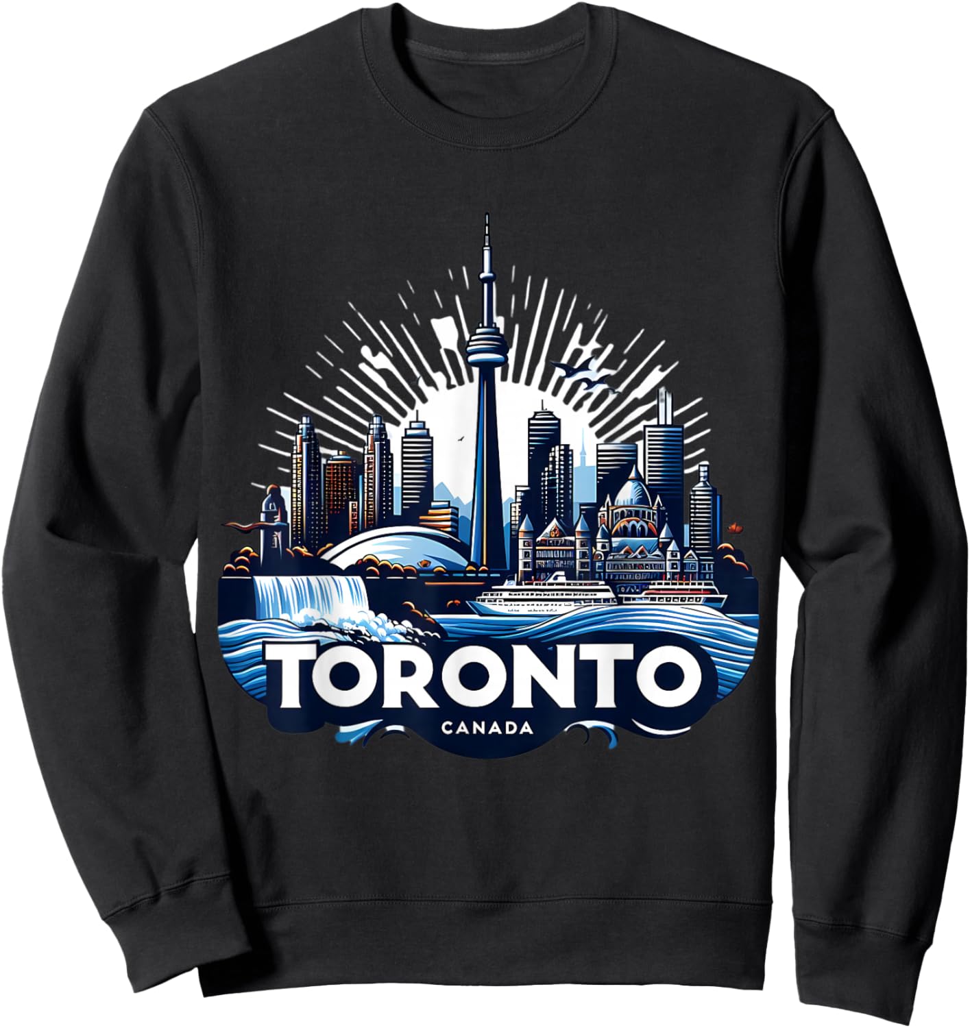 Toronto Canada City Landmarks Souvenir Canadian Proud Sweatshirt - Sweatshirt | Black