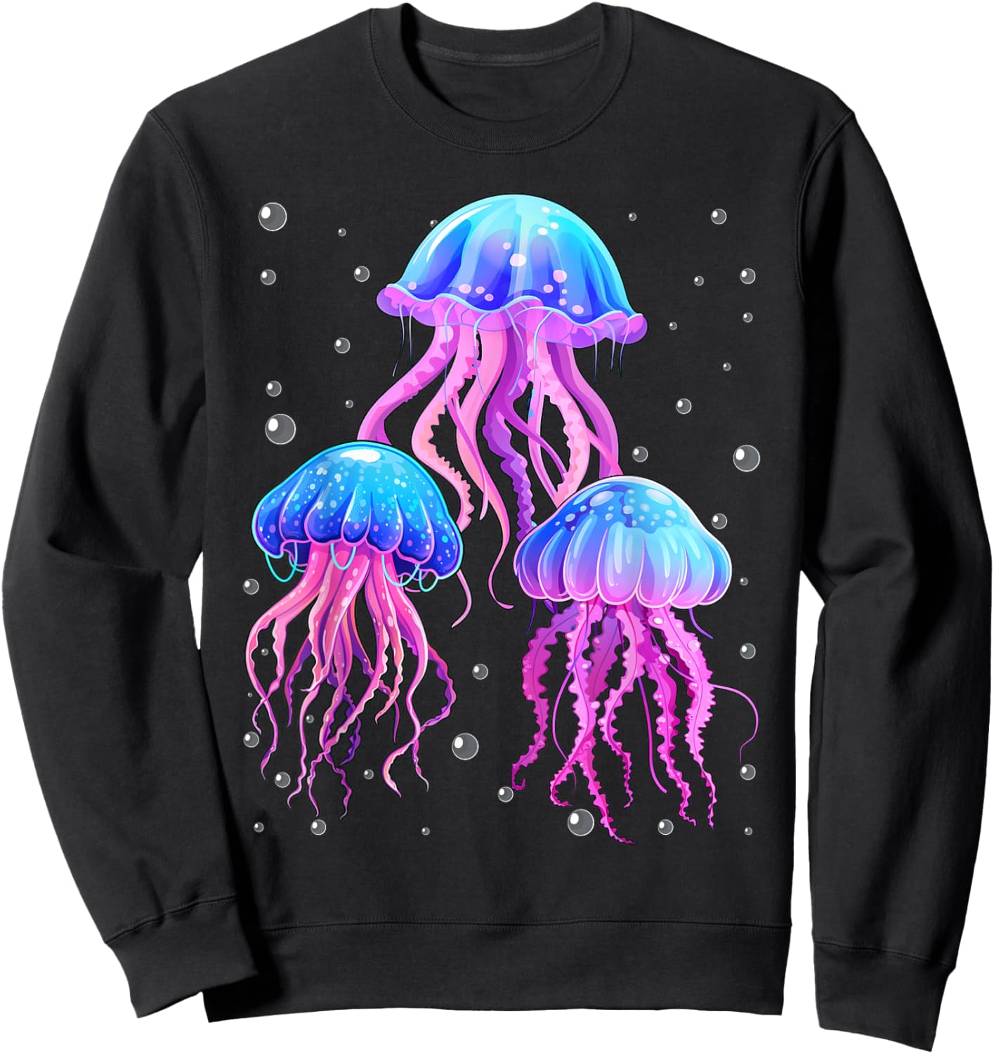 Glowing Rainbow Jellyfish Sweatshirt - Sweatshirt | Black